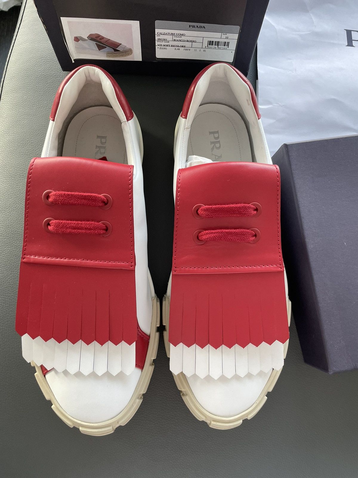 Prada Rare Super Limited Edition Runway Prada Logo Leather shoes Size US 10 / EU 43 - 7 Thumbnail