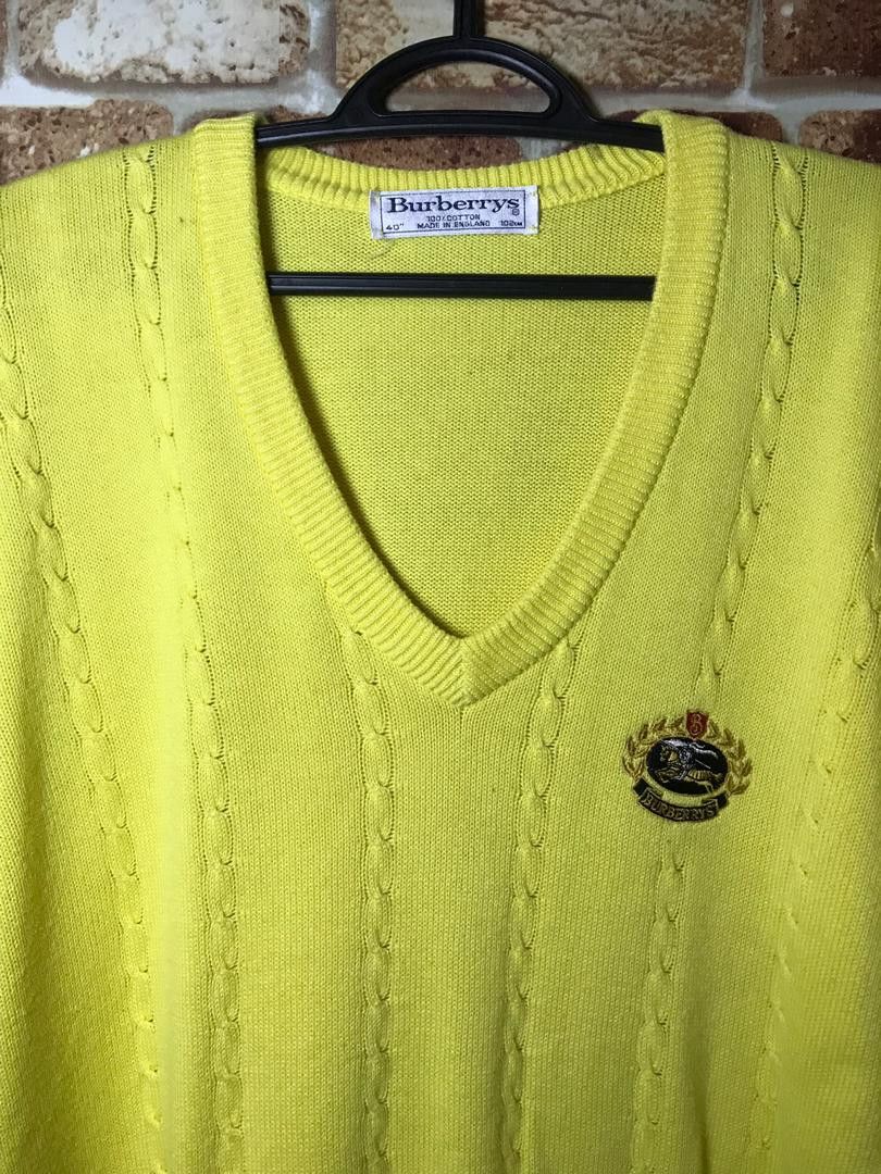 Burberry 🔥VINTAGE BURBERRY VNECK SWEATER Size US XL / EU 56 / 4 - 3 Thumbnail