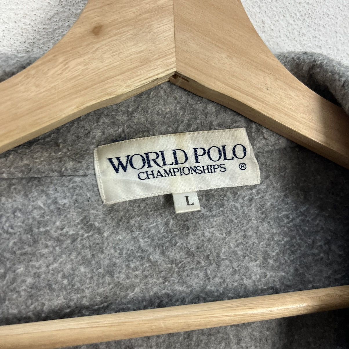 Japanese Brand VINTAGE WORLD POLO CHAMPIONSHIP FLEECE JACKET BIG LOGO Size US L / EU 52-54 / 3 - 10 Thumbnail