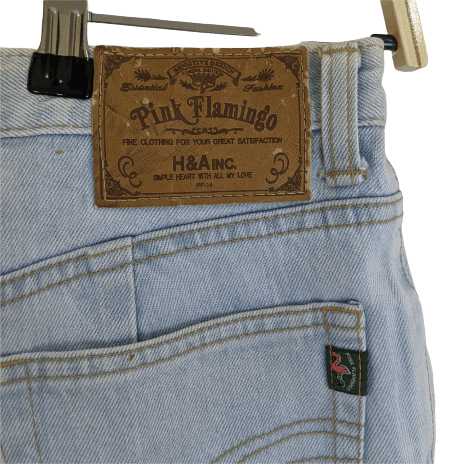 Japanese Brand 90's PINK FLAMINGO Japan Denim Jeans Pant Ocean Blue Wash Size US 28 / EU 44 - 8 Thumbnail