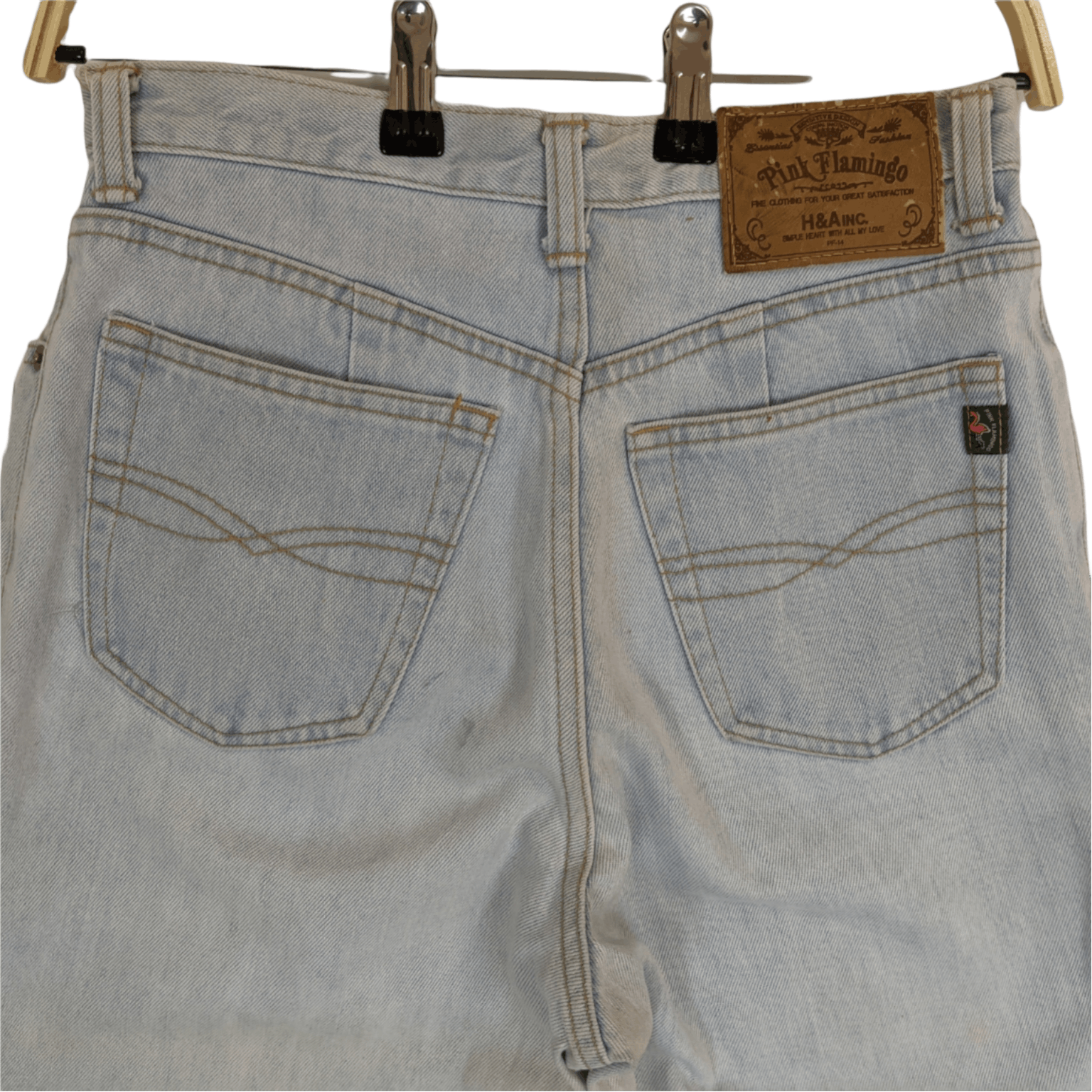 Japanese Brand 90's PINK FLAMINGO Japan Denim Jeans Pant Ocean Blue Wash Size US 28 / EU 44 - 7 Thumbnail