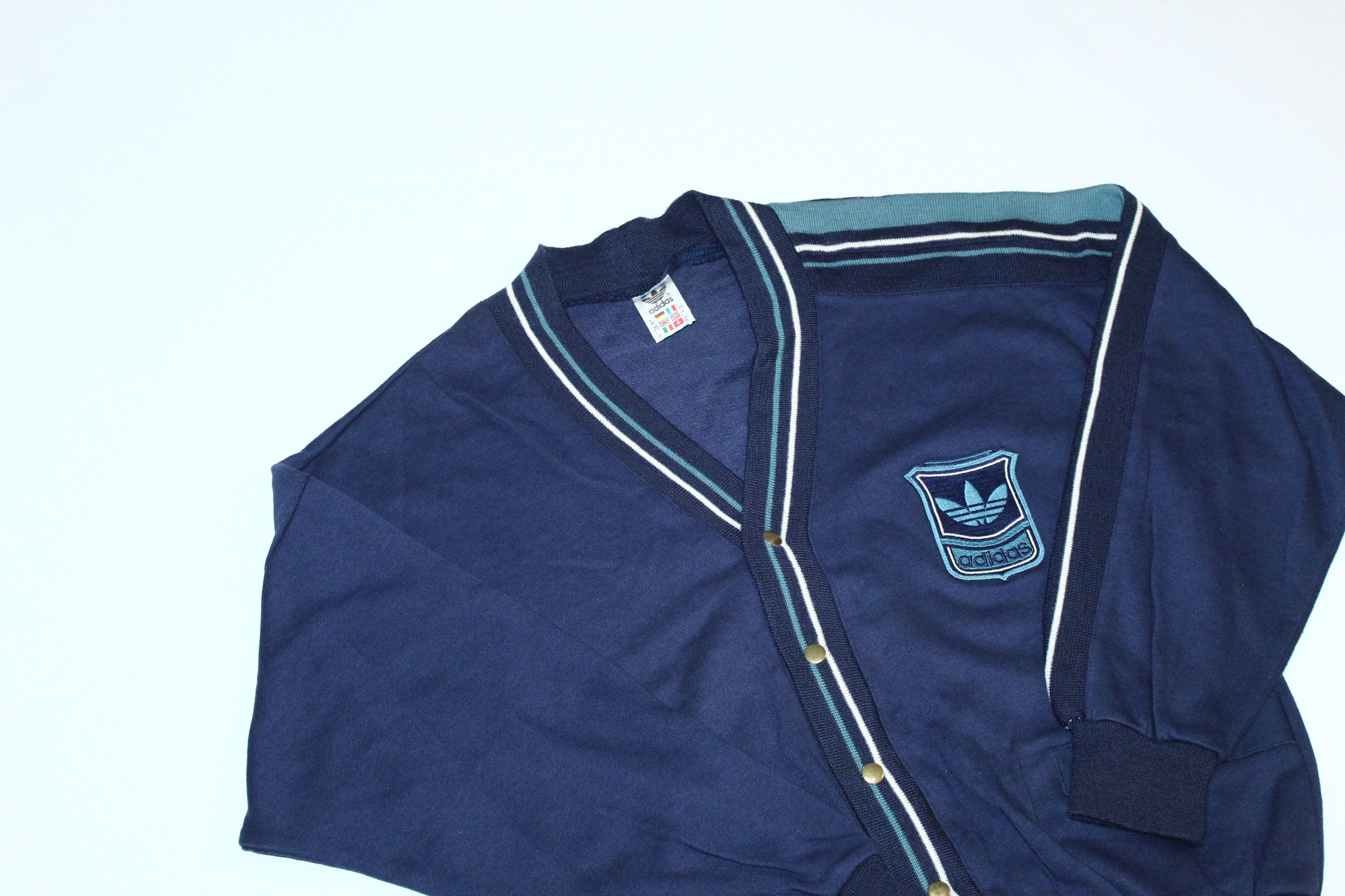 Adidas 💥 Rare VTG 💥 80s Adidas Box Logo Baggy Cardigan Size US M / EU 48-50 / 2 - 6 Thumbnail