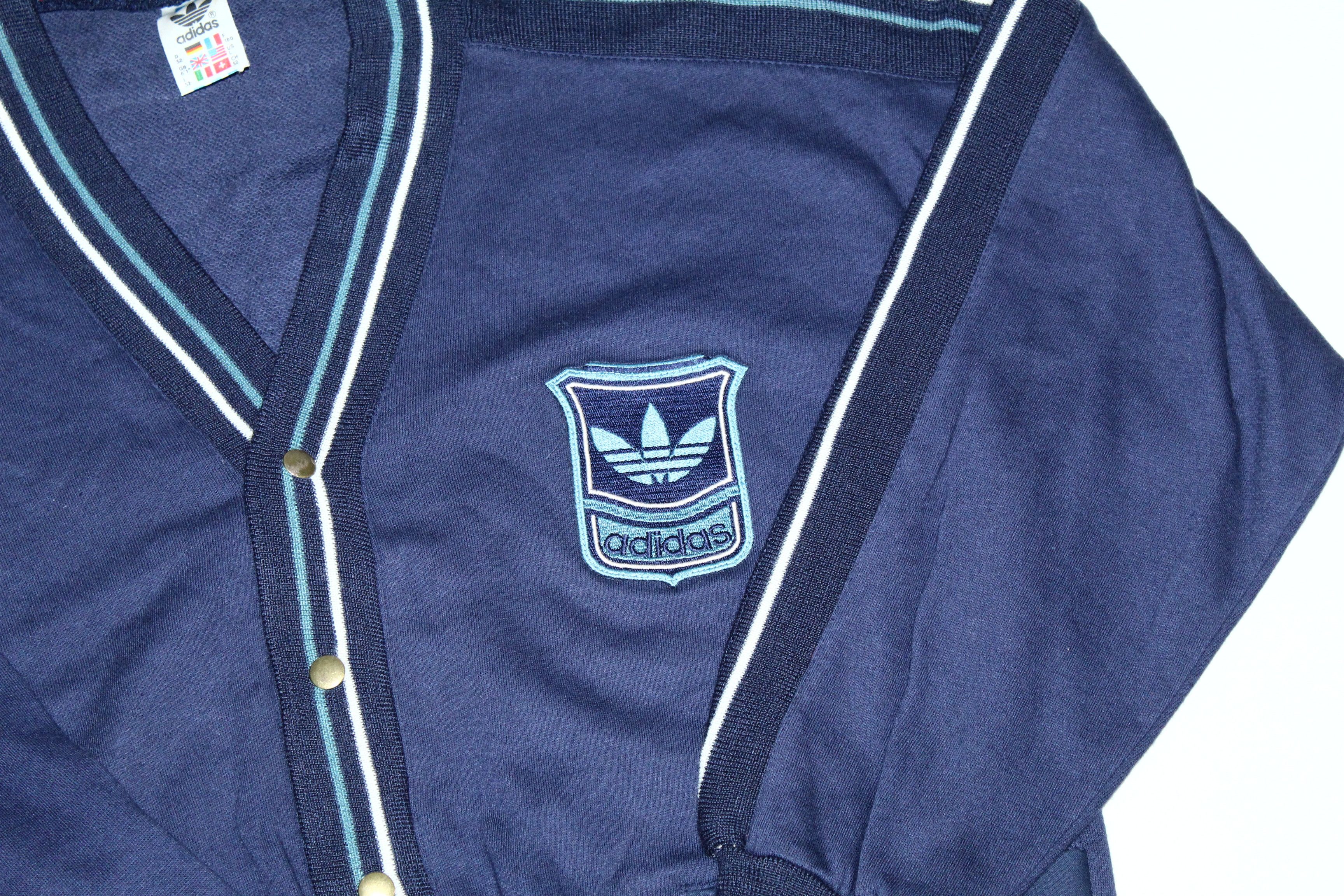Adidas 💥 Rare VTG 💥 80s Adidas Box Logo Baggy Cardigan Size US M / EU 48-50 / 2 - 7 Thumbnail