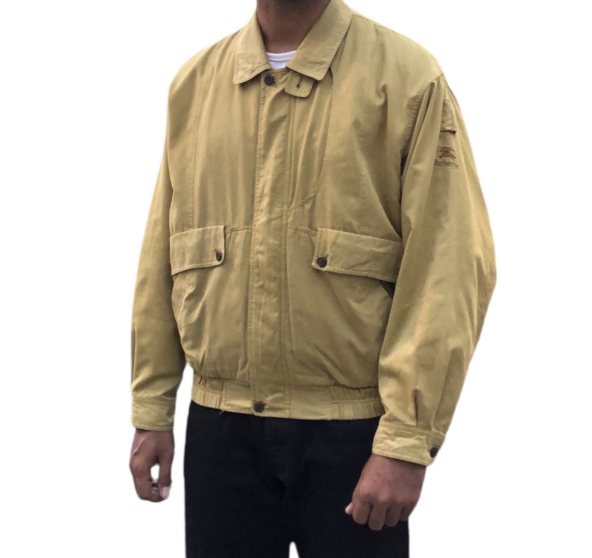 Burberry Vintage Burberrys Embroidered Logo Bomber Jacket Size US L / EU 52-54 / 3 - 1 Thumbnail