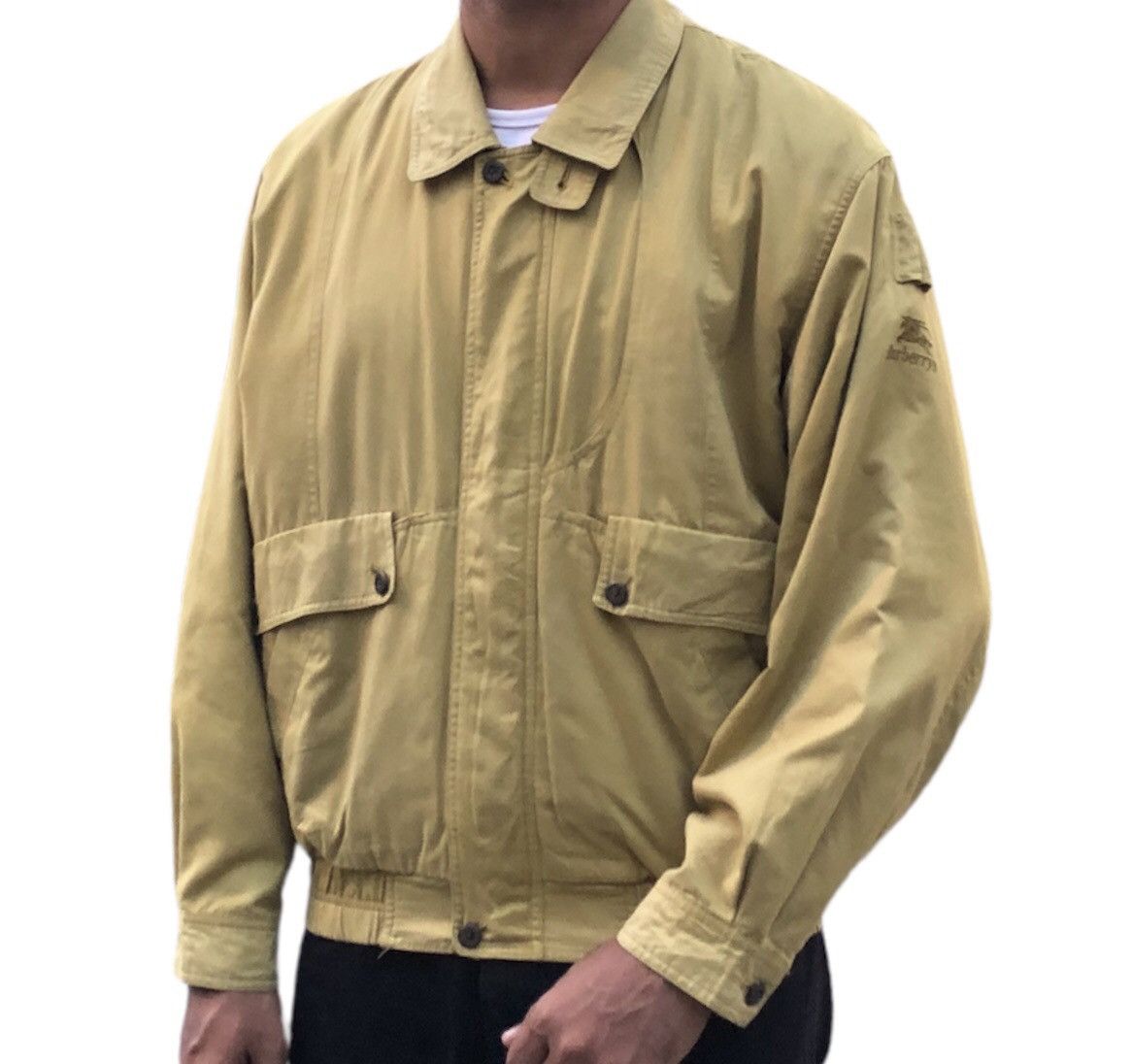 Burberry Vintage Burberrys Embroidered Logo Bomber Jacket Size US L / EU 52-54 / 3 - 2 Thumbnail