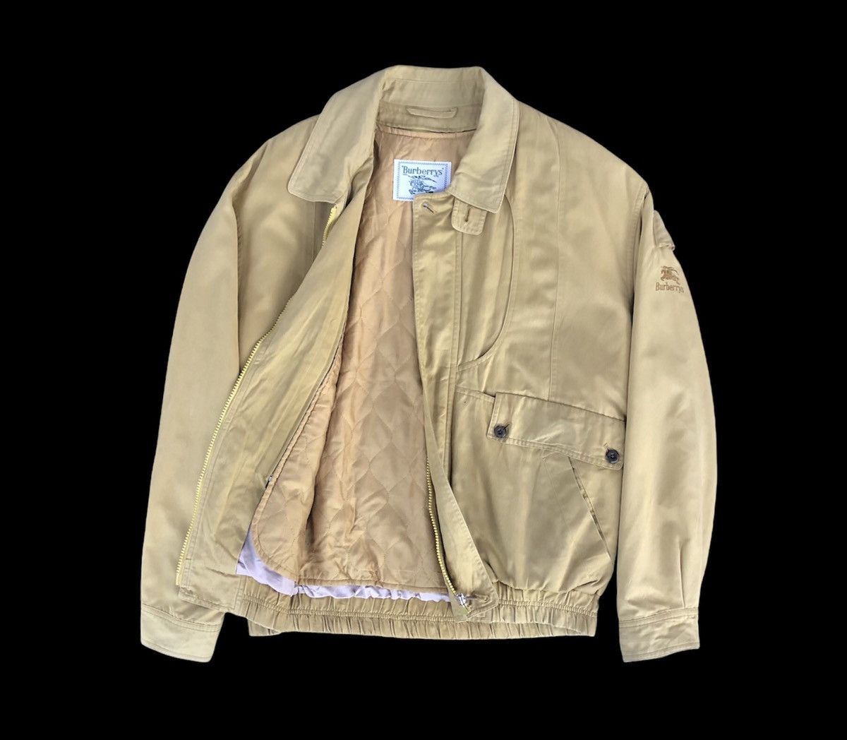 Burberry Vintage Burberrys Embroidered Logo Bomber Jacket Size US L / EU 52-54 / 3 - 5 Thumbnail