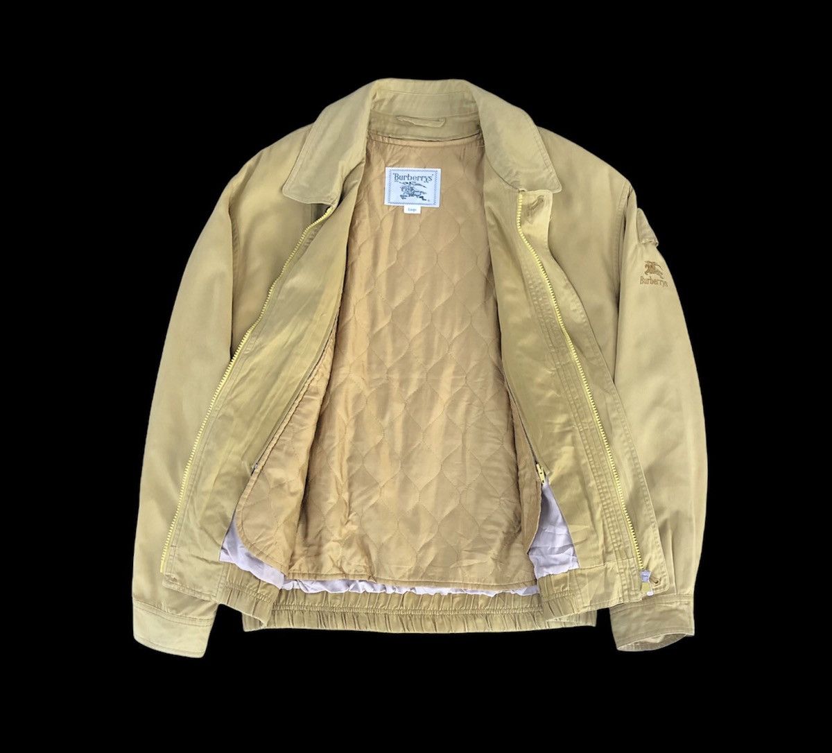 Burberry Vintage Burberrys Embroidered Logo Bomber Jacket Size US L / EU 52-54 / 3 - 6 Thumbnail
