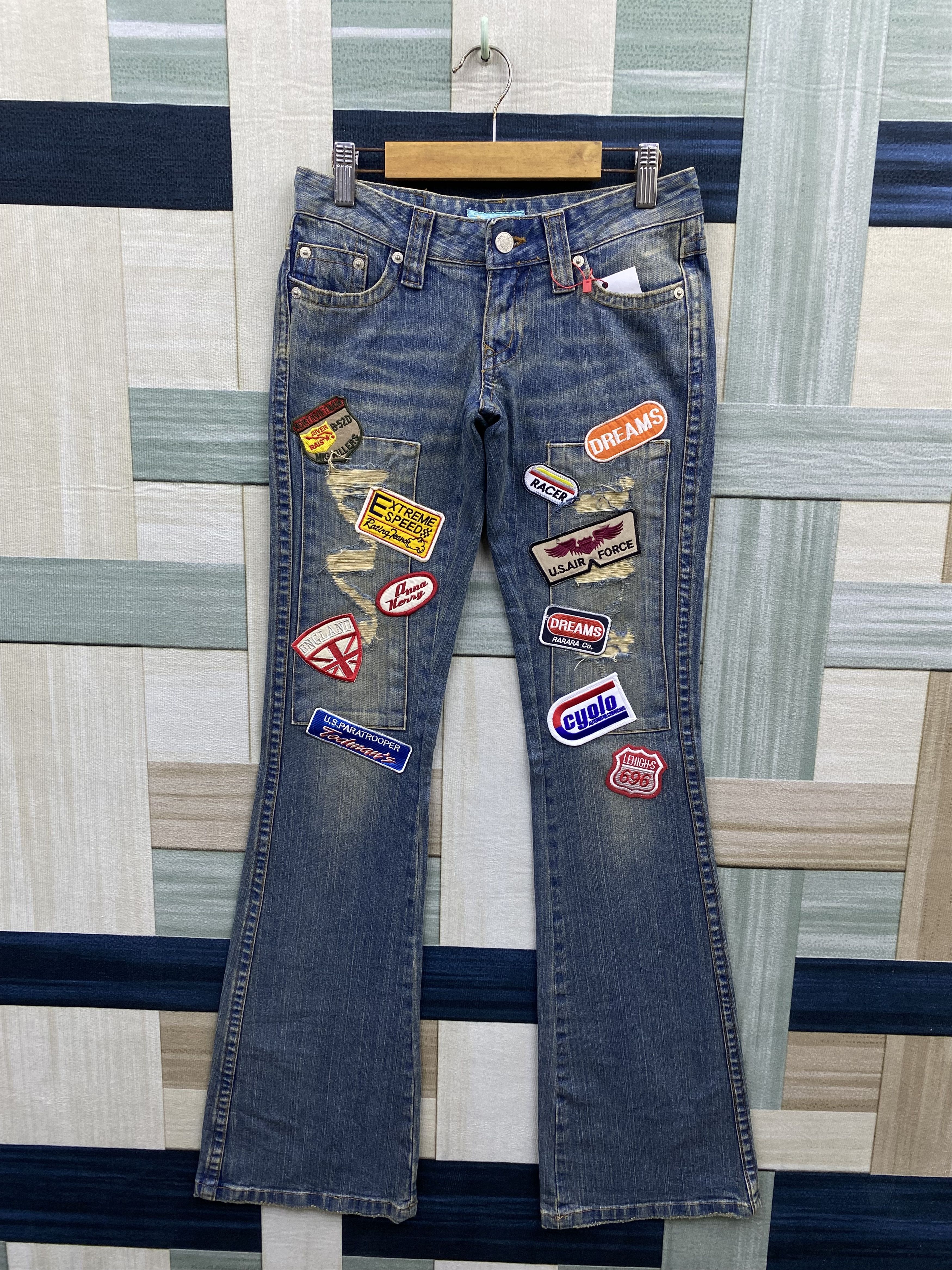 Japanese Brand Vintage Japanese Brand Anna Kerry Patches Flare Denim Jean Size 27" / US 4 / IT 40 - 1 Thumbnail
