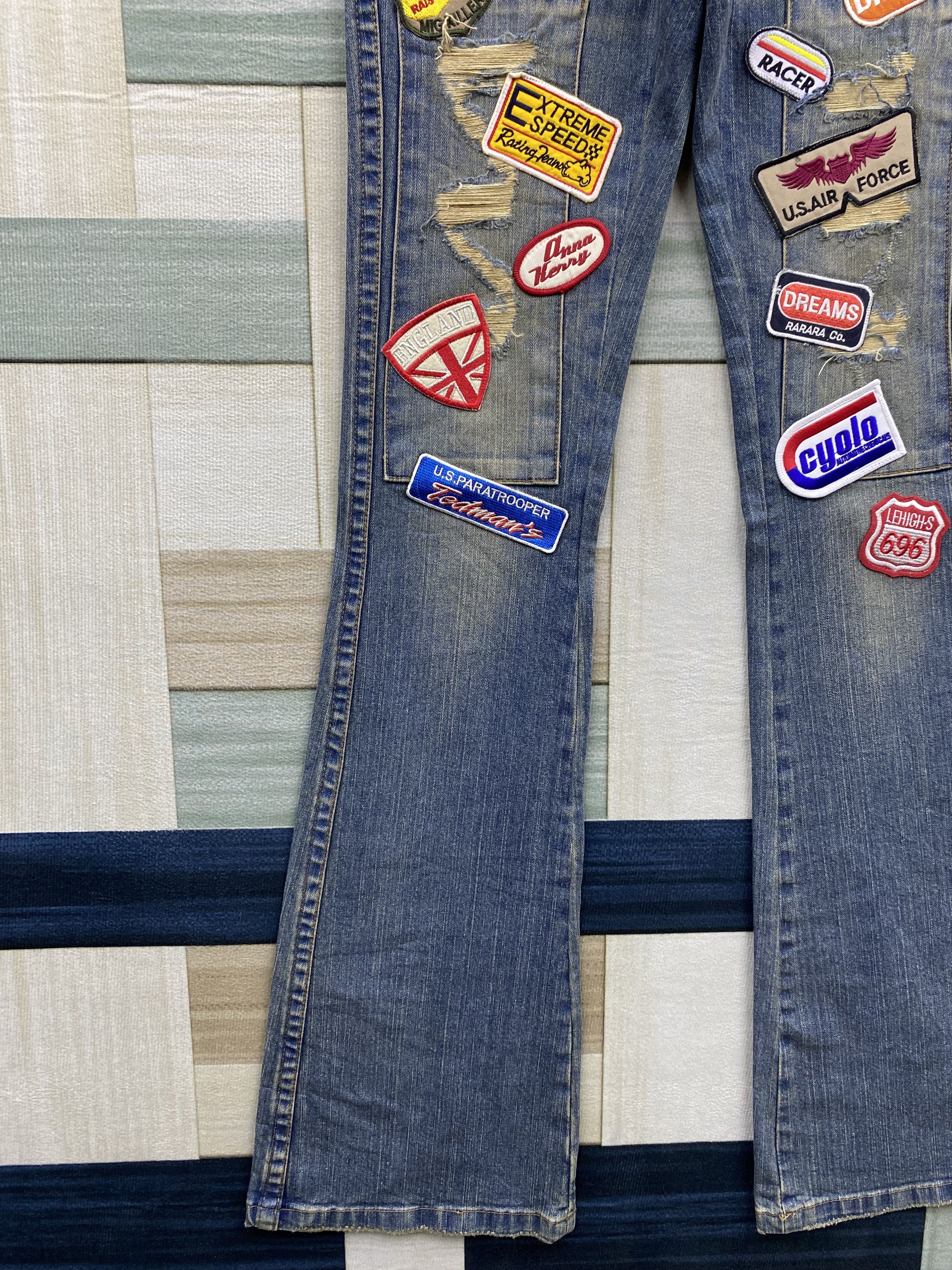 Japanese Brand Vintage Japanese Brand Anna Kerry Patches Flare Denim Jean Size 27" / US 4 / IT 40 - 6 Thumbnail