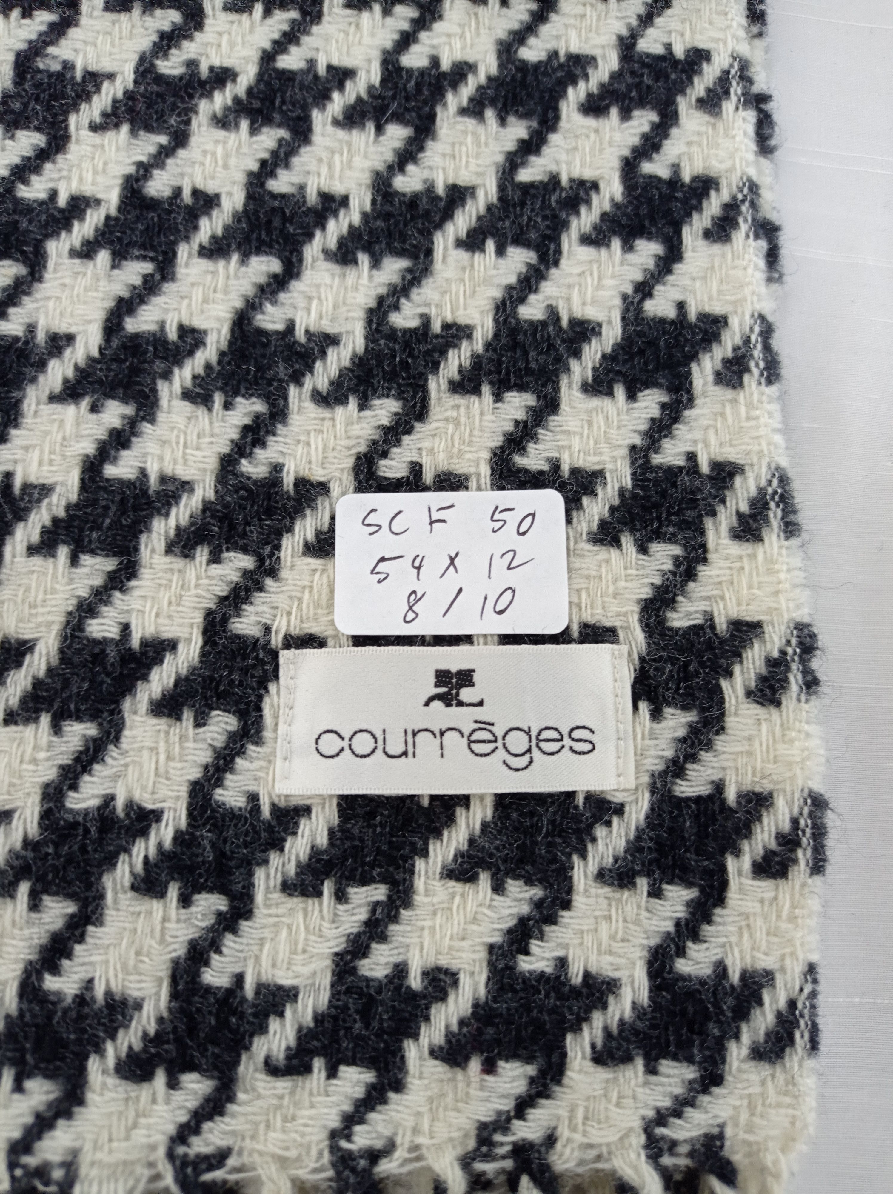 Courreges Vintage Courreges Houndstooth Scarf / Muffler / Neckwear Size ONE SIZE - 3 Thumbnail