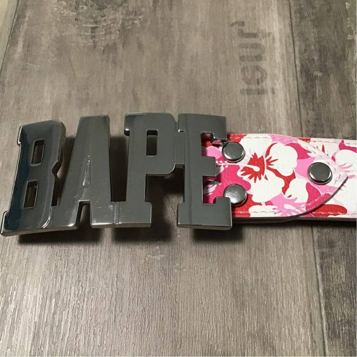 Bape BAPE Aloha camo leather belt pink camo a bathing age Size ONE SIZE - 3 Thumbnail