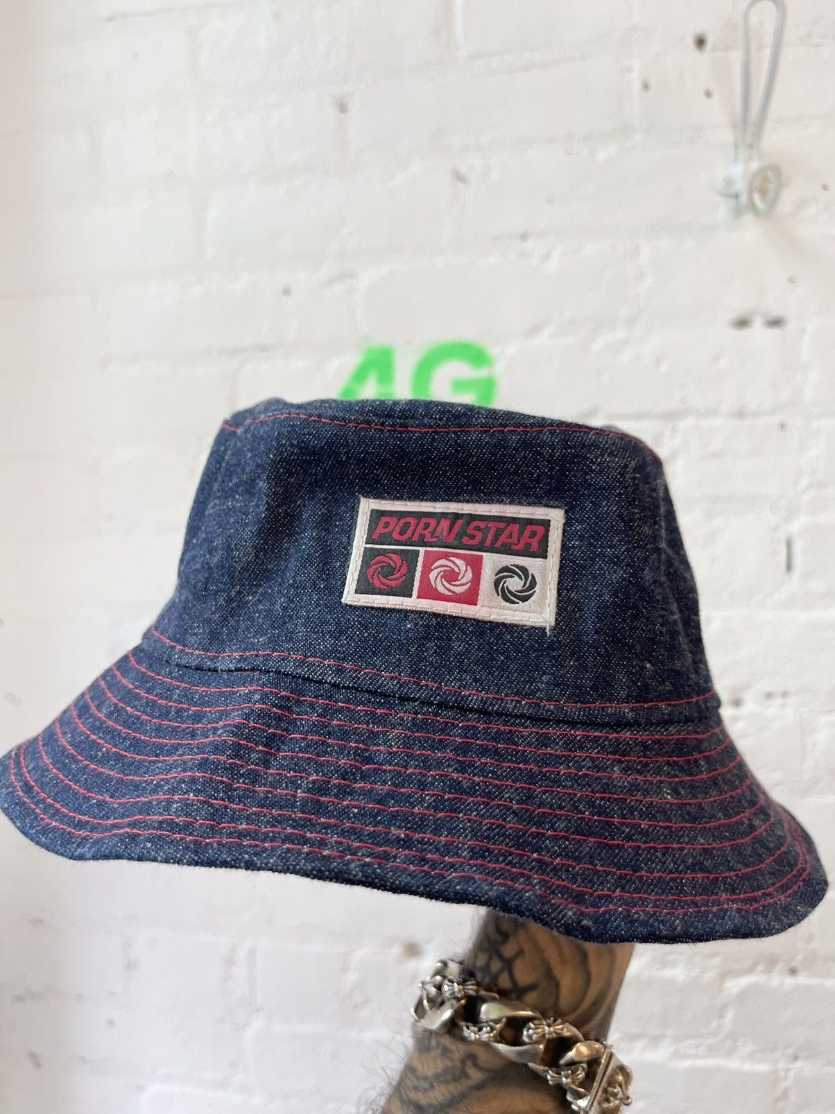 image of Vintage 90's Brand Pornstar Porn Bucket Hat Denim, Men's