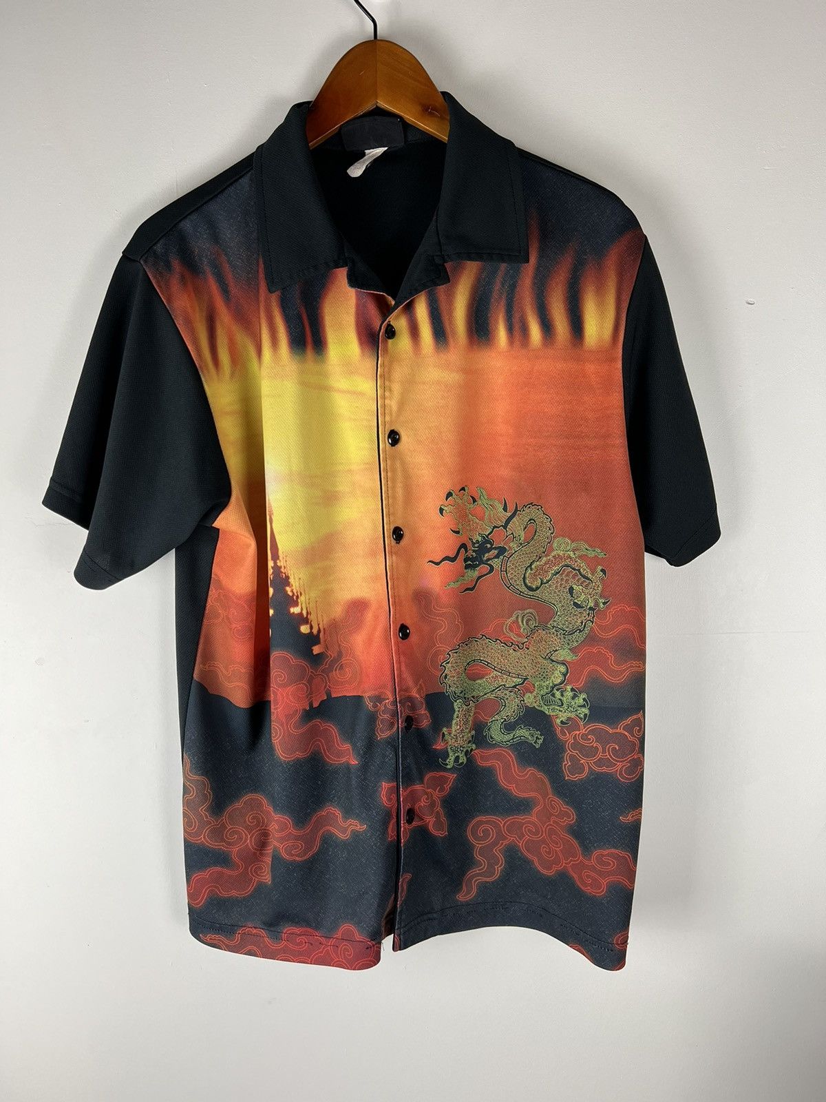 Anchor Blue × Vintage Vintage Y2K Anchor Blue Dragon Bowler Button Up Shirt Size US L / EU 52-54 / 3 - 1 Thumbnail