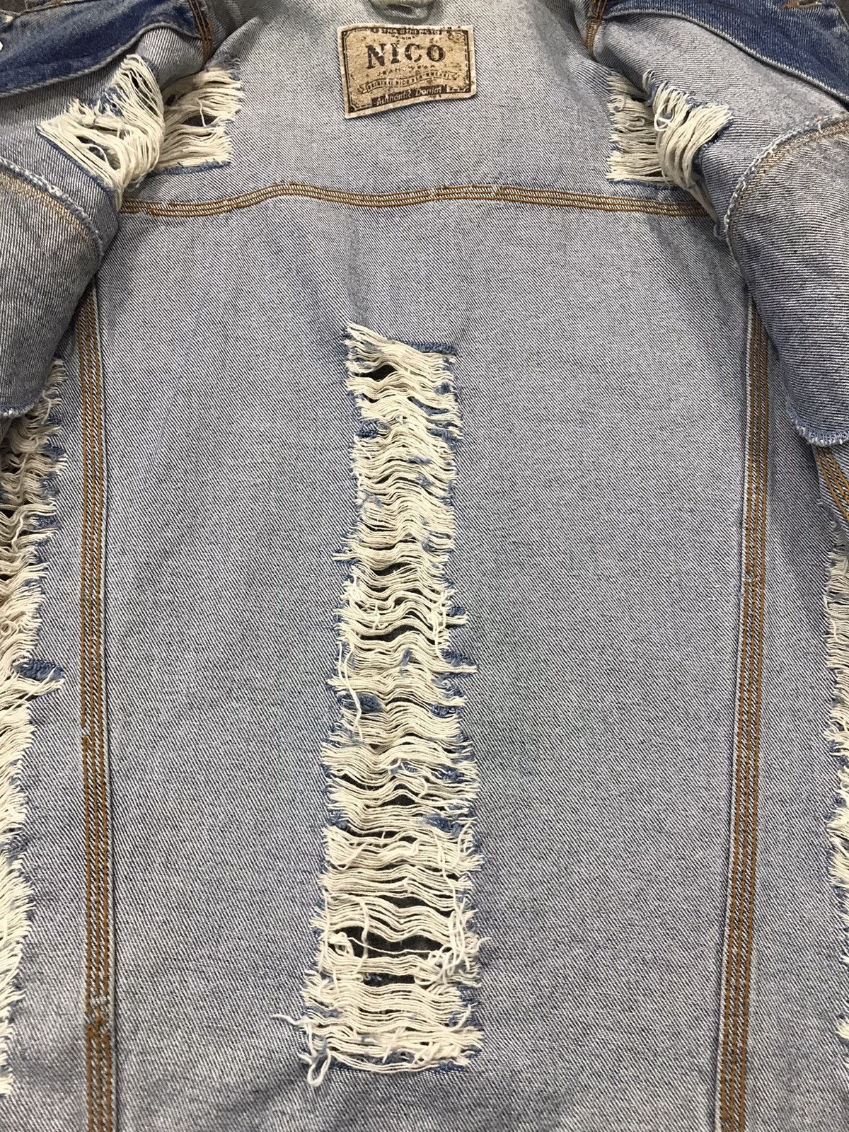 Japanese Brand Vintage Nico Distressed Denim Button Up Design Size US XXL / EU 58 / 5 - 14 Thumbnail