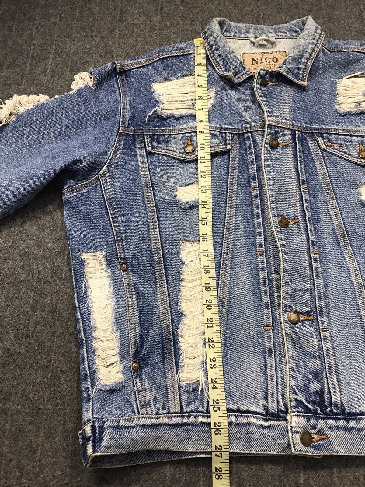 Japanese Brand Vintage Nico Distressed Denim Button Up Design Size US XXL / EU 58 / 5 - 20 Thumbnail