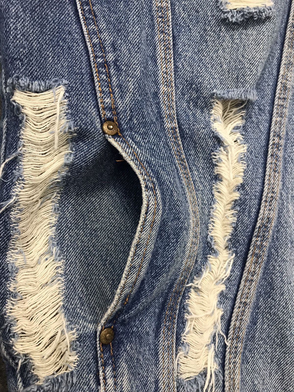 Japanese Brand Vintage Nico Distressed Denim Button Up Design Size US XXL / EU 58 / 5 - 11 Thumbnail