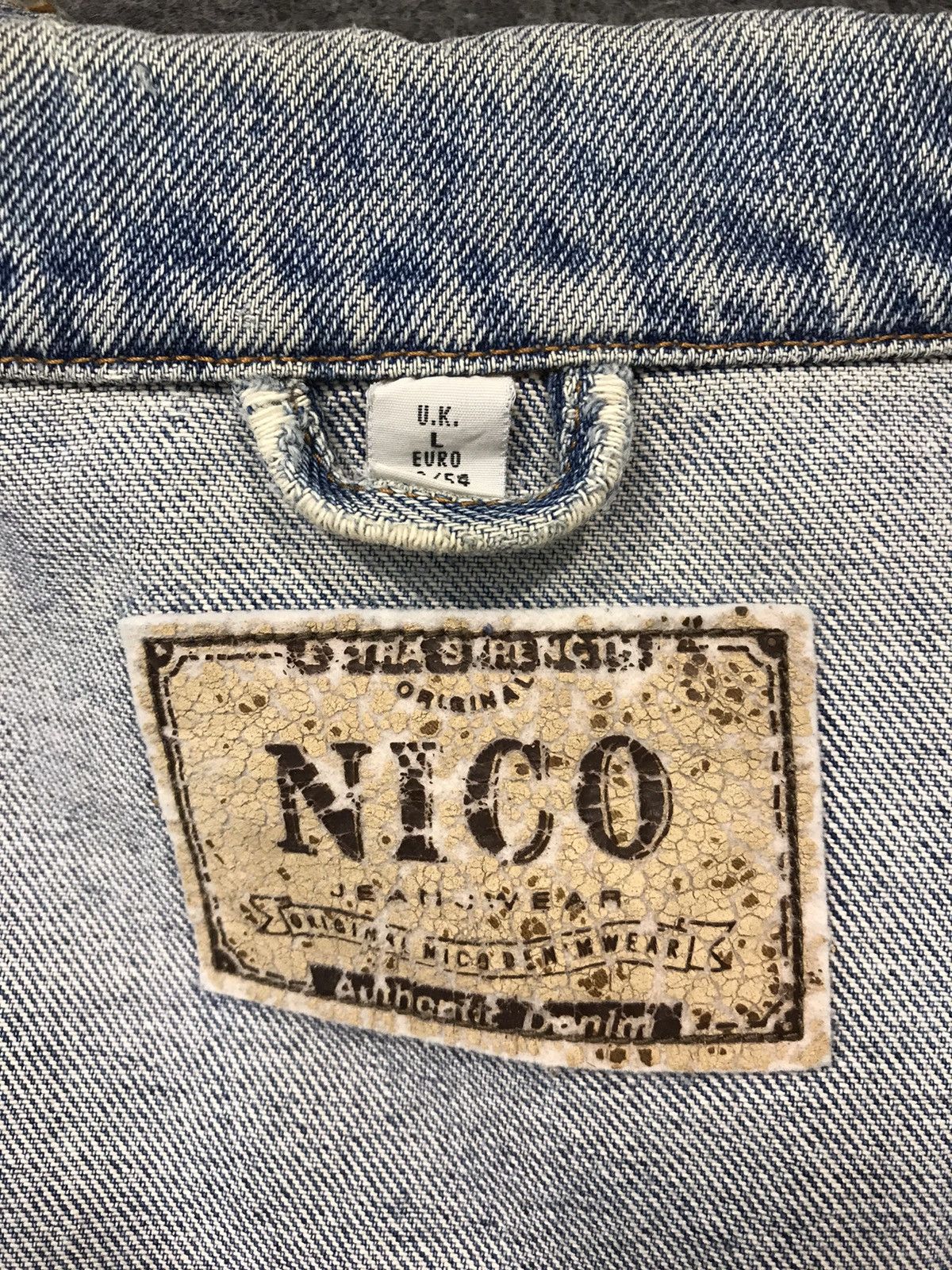 Japanese Brand Vintage Nico Distressed Denim Button Up Design Size US XXL / EU 58 / 5 - 15 Thumbnail