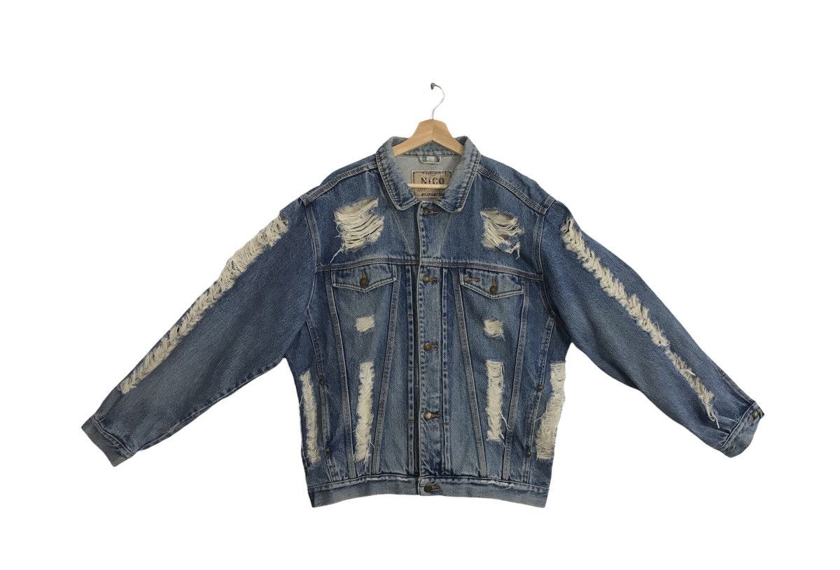 Japanese Brand Vintage Nico Distressed Denim Button Up Design Size US XXL / EU 58 / 5 - 1 Thumbnail