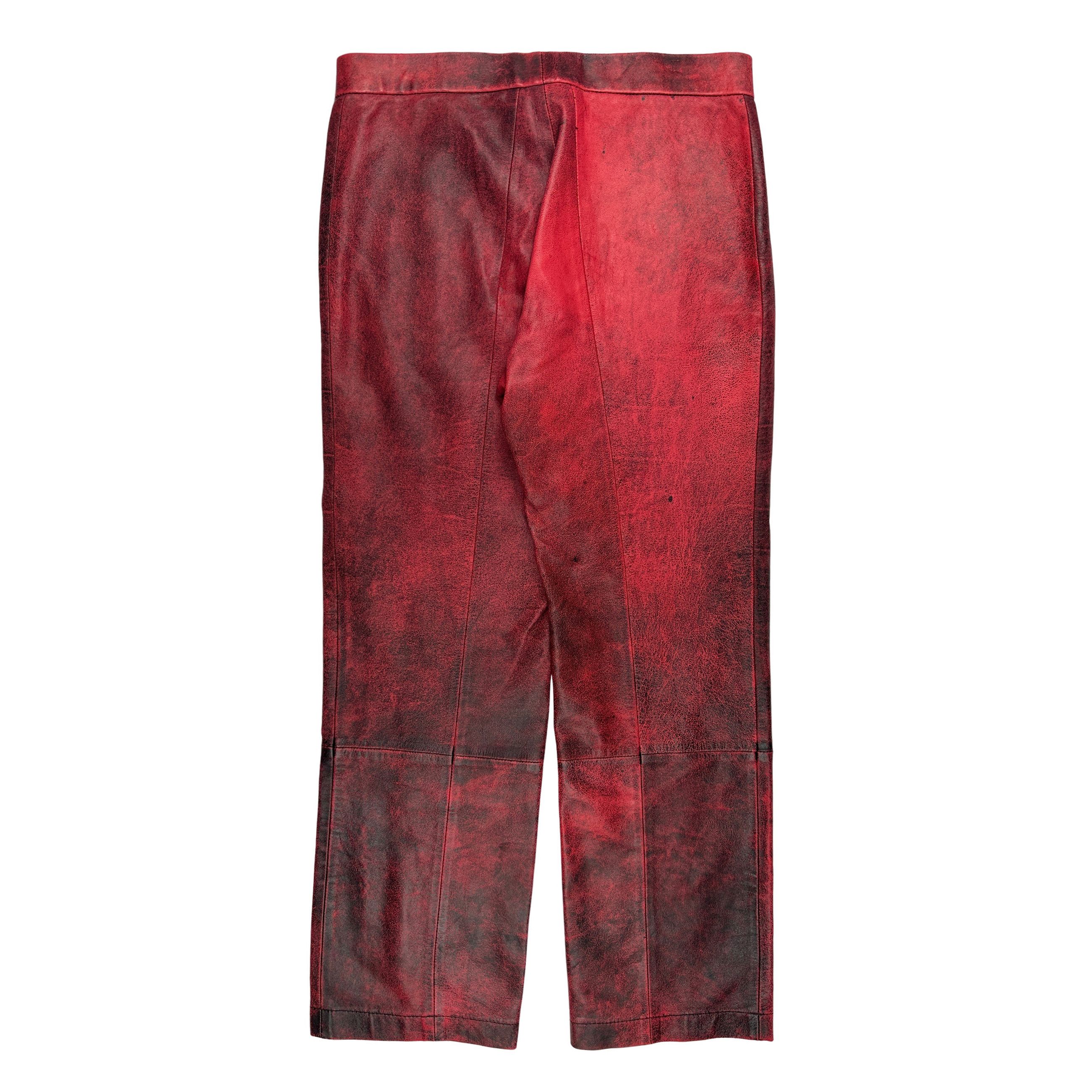 Comme des Garcons × Junya Watanabe AD1996 Distressed Leather Pants Size US 30 / EU 46 - 2 Thumbnail