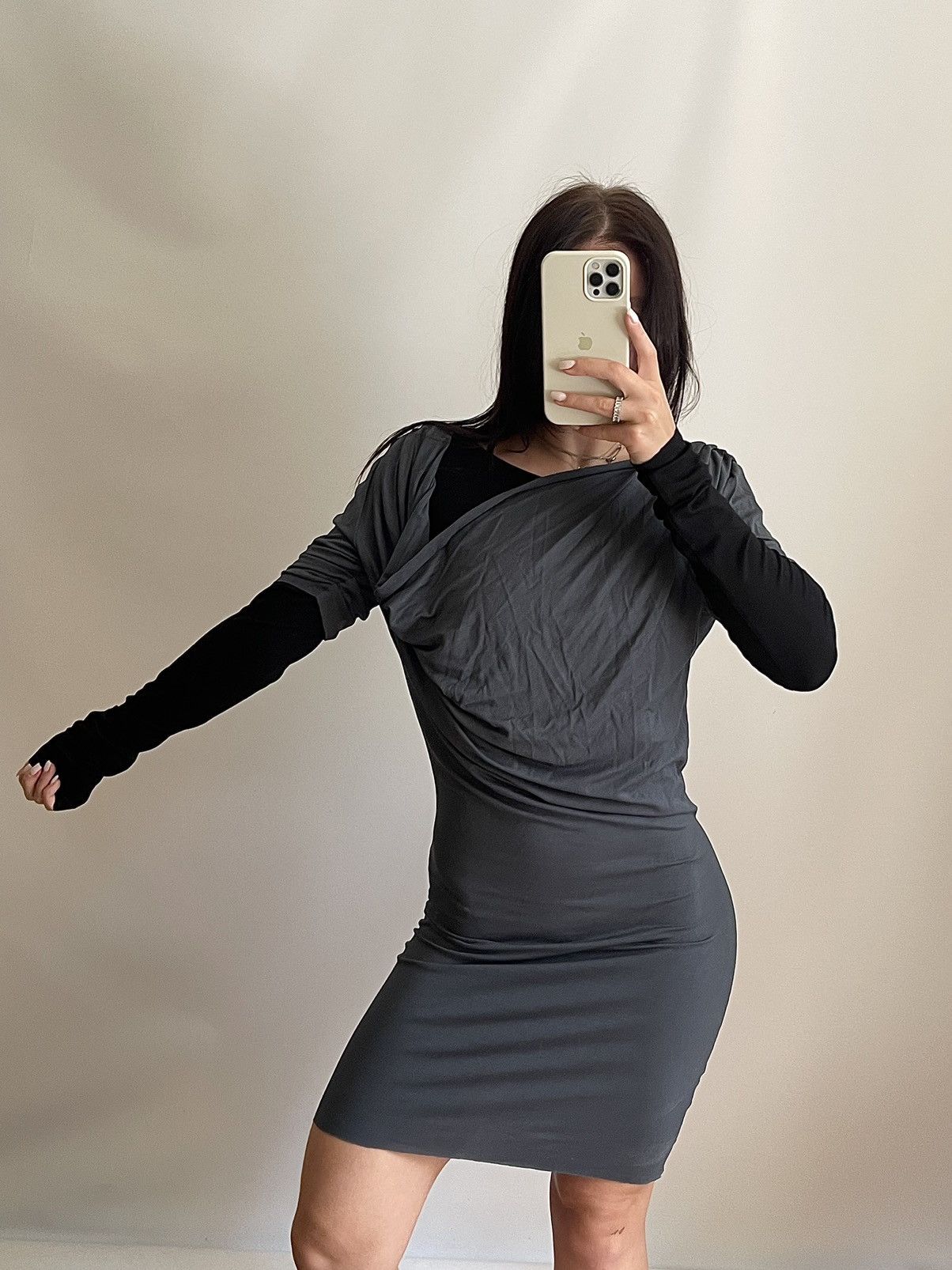 Jean Paul Gaultier Jean Paul Gaultier Cowl Neck Layered Sleeve Draped Dress Size S / US 4 / IT 40 - 5 Thumbnail