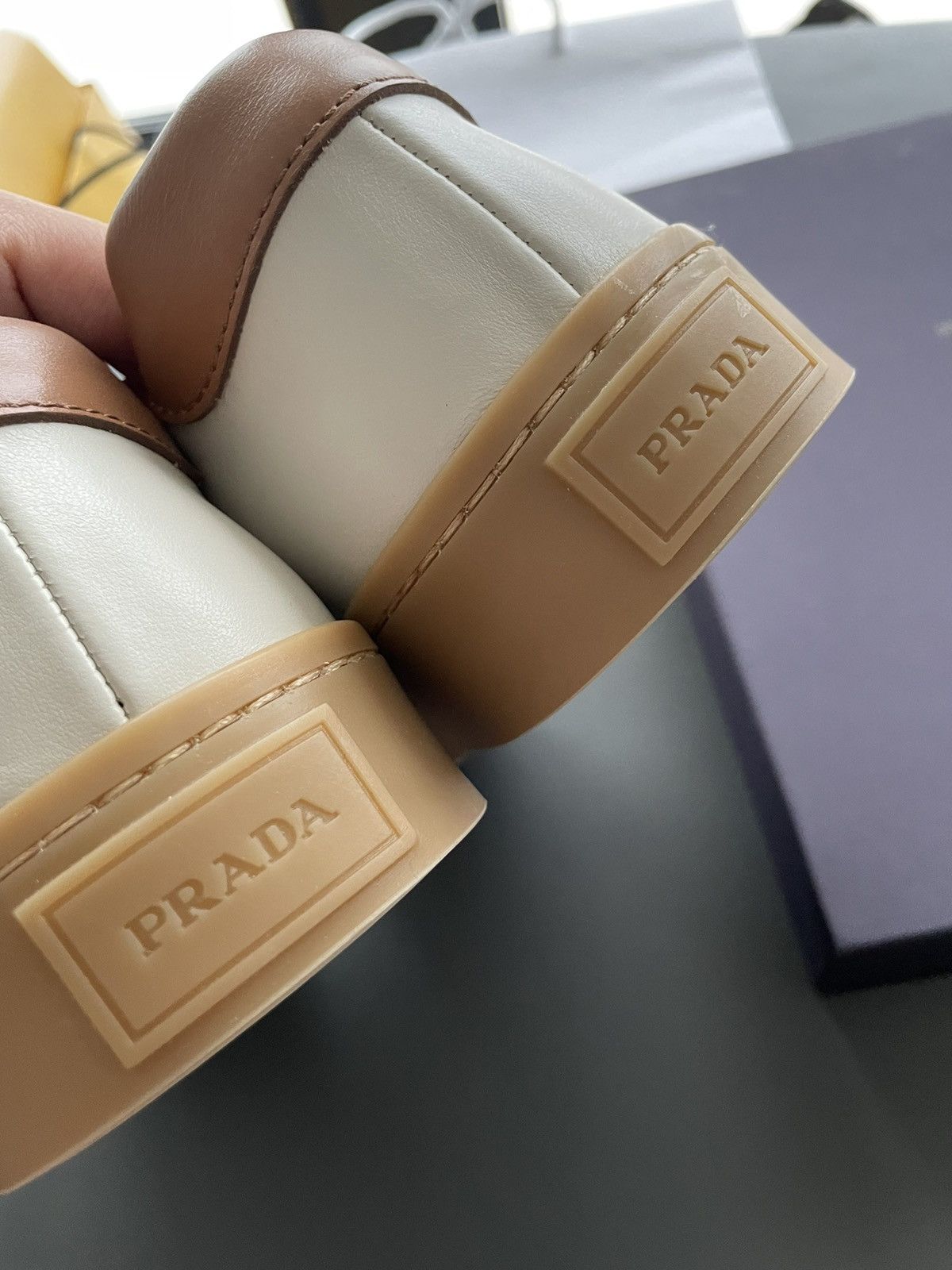 Prada Super Runway Limited Edition Prada Logo Leather Sneakers Size US 10 / EU 43 - 11 Thumbnail