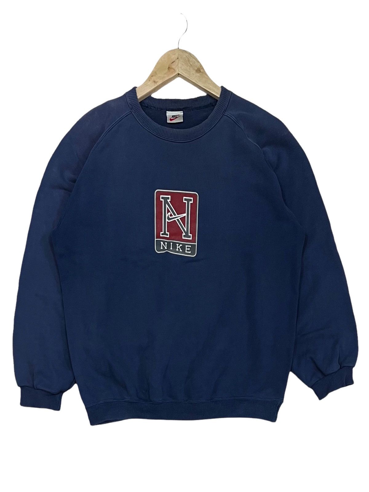 Nike × Vintage 🔥NEED GONE🔥VTG 90s NIKE SWOOSH CENTER BIG SPELLOUT BOX LOGO Size US M / EU 48-50 / 2 - 1 Thumbnail