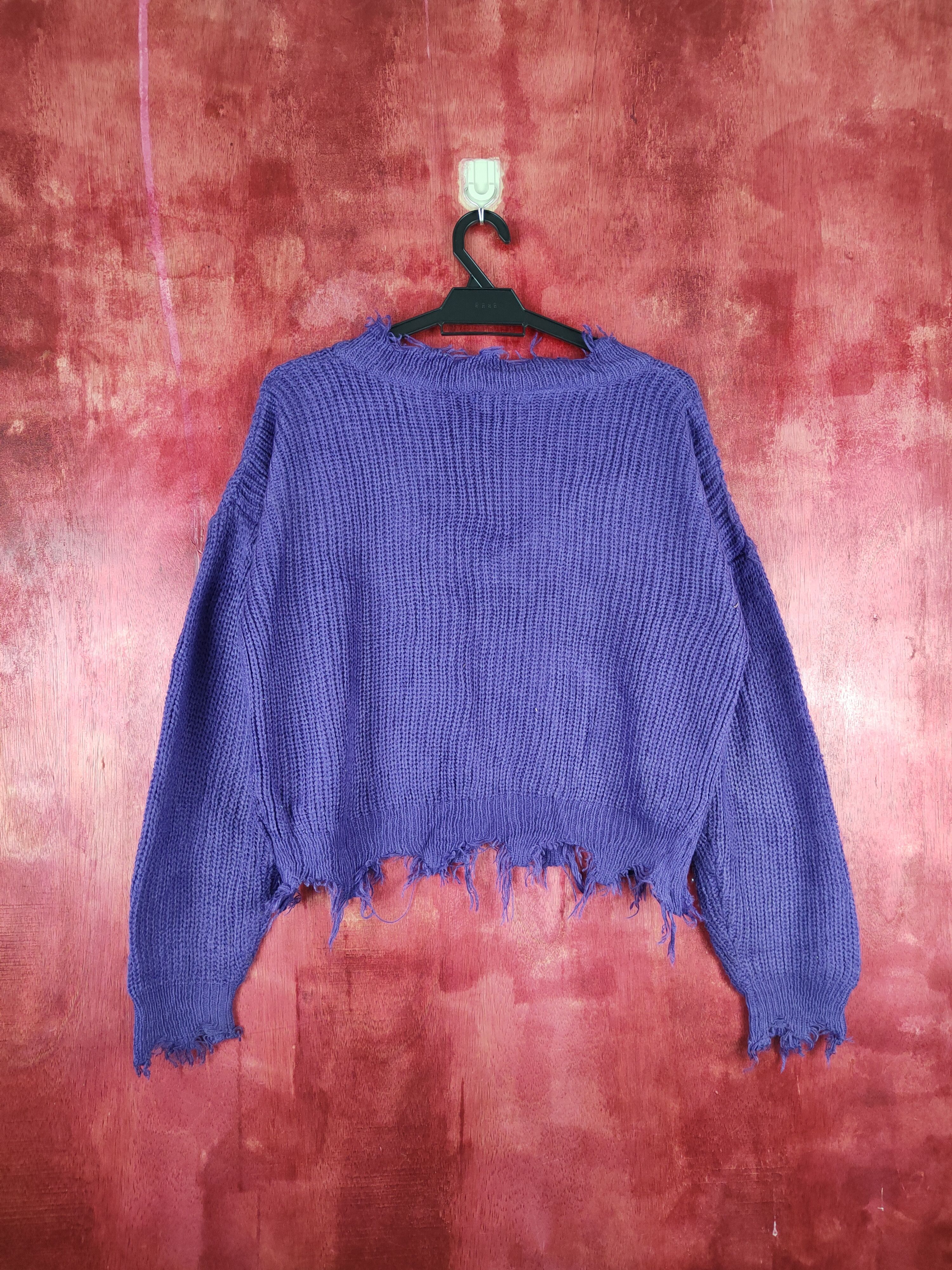 Homespun Knitwear Non-hedge Purple ripped distressed Knitwear #235BDLL Size M / US 6-8 / IT 42-44 - 7 Thumbnail