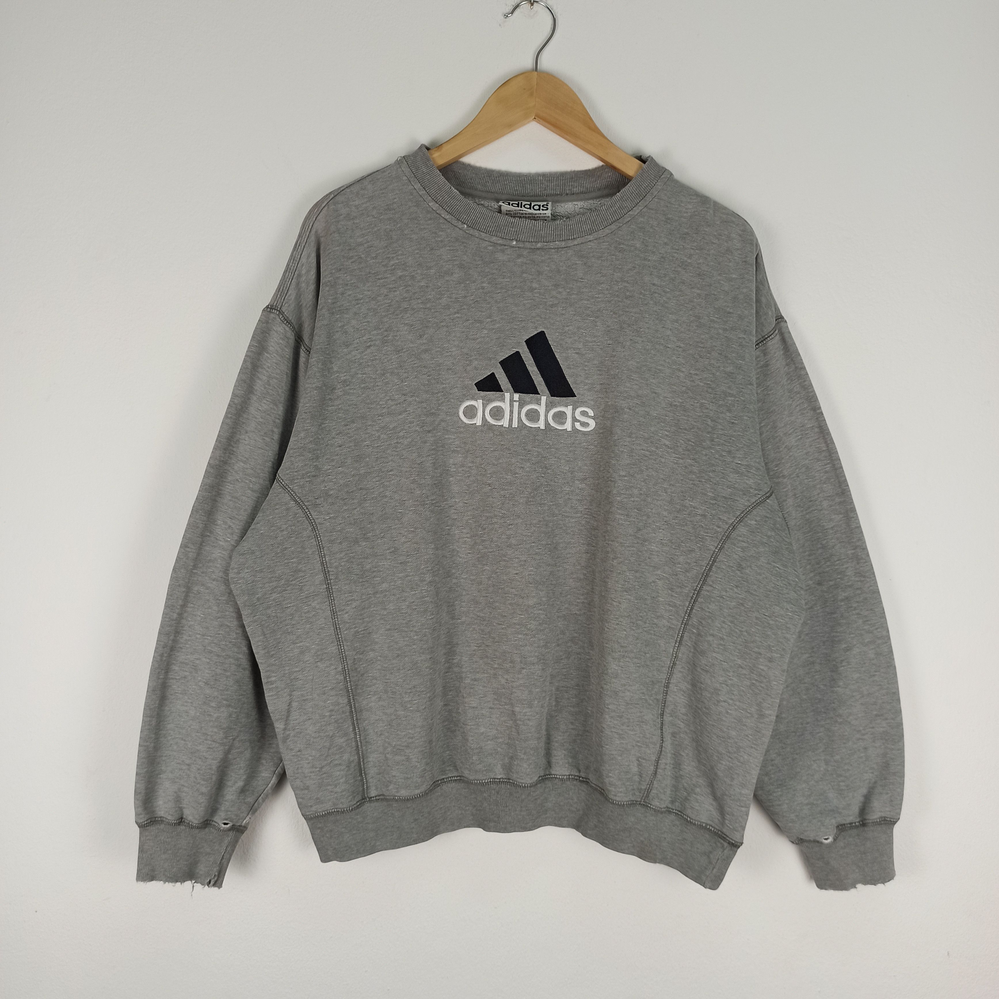 Adidas 🔥STEALS🔥 Distressed Adidas Sweatshirt Spell Out Logo Size US M / EU 48-50 / 2 - 1 Thumbnail