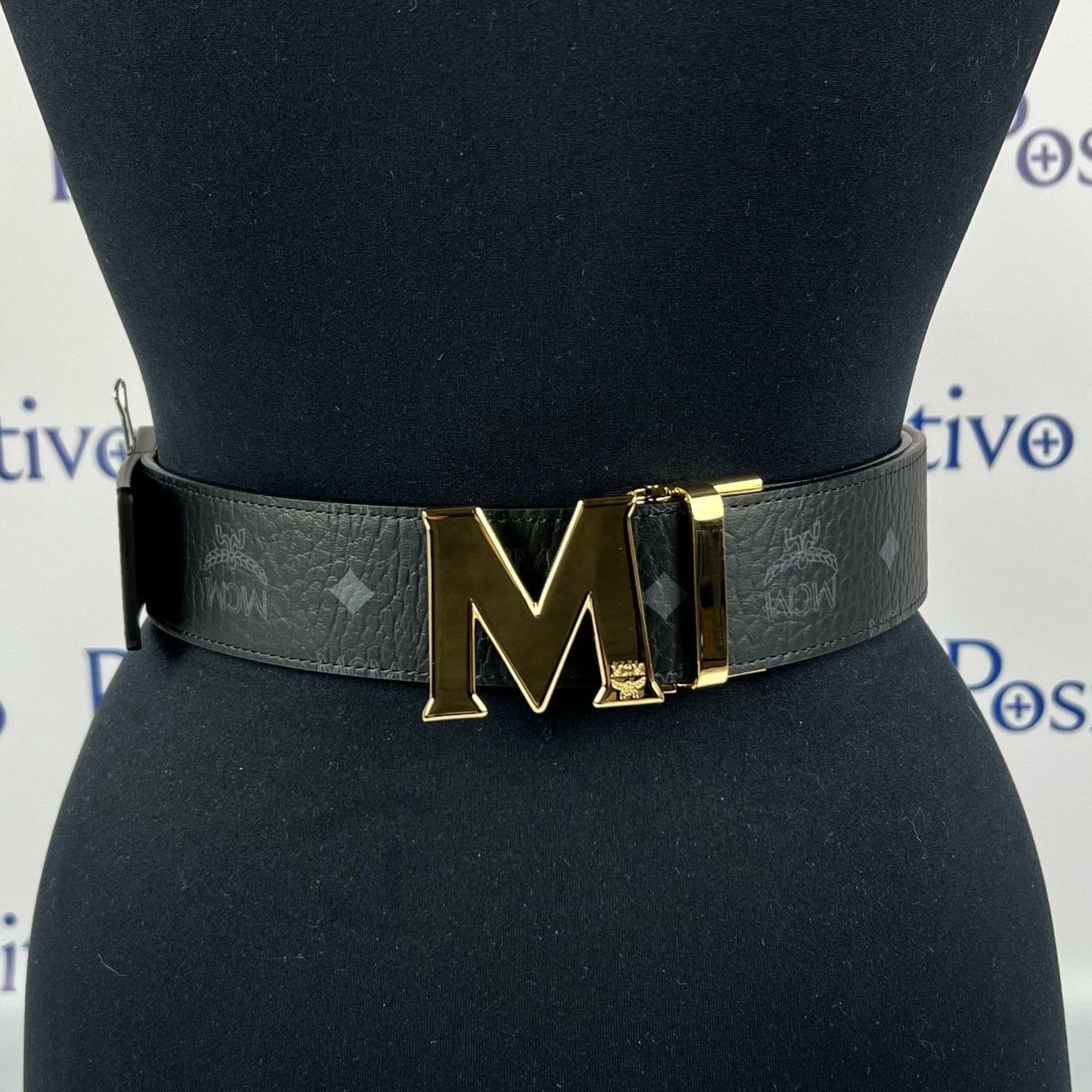 MCM MCM Mens Claus Gold M Buckle Black Leather Reversible Belt | Grailed