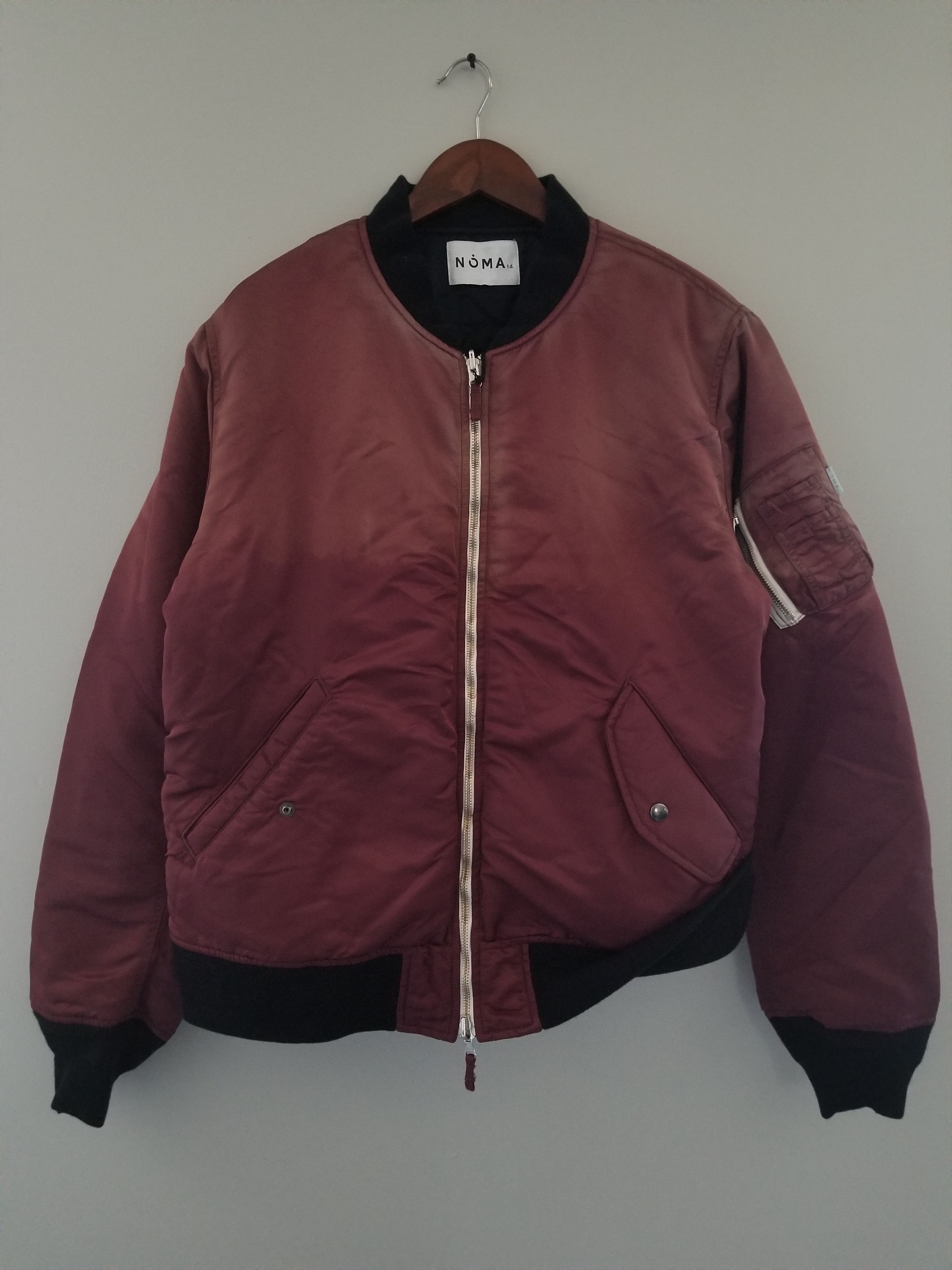 image of Noma T D Reversible Bomber Jacket in Red, Men's (Size Large)