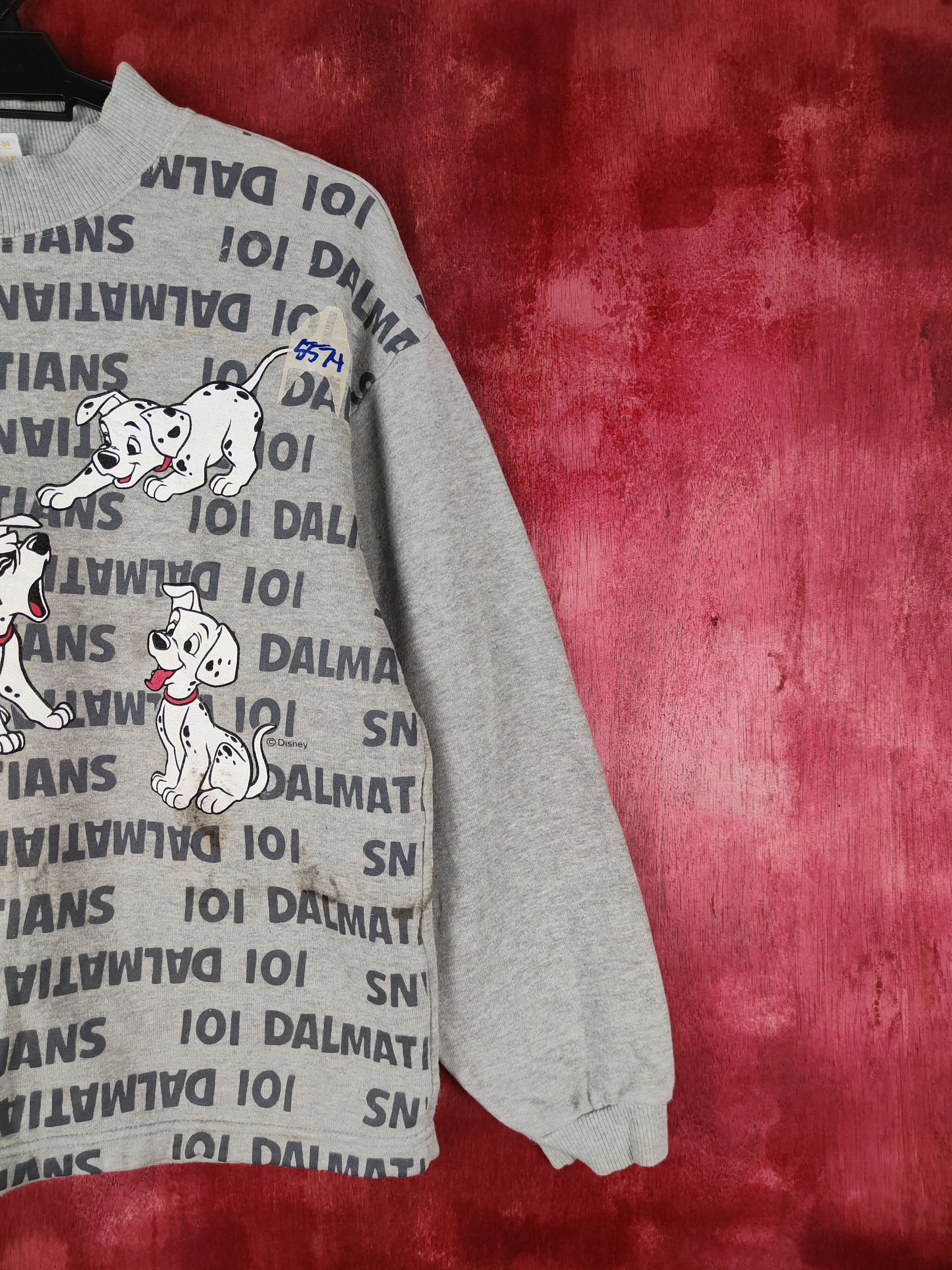 Disney × Japanese Brand × Vintage Dia Club-Disney 101 Dalmatians Gray Sweatshirt #S600 Size S / US 4 / IT 40 - 6 Thumbnail