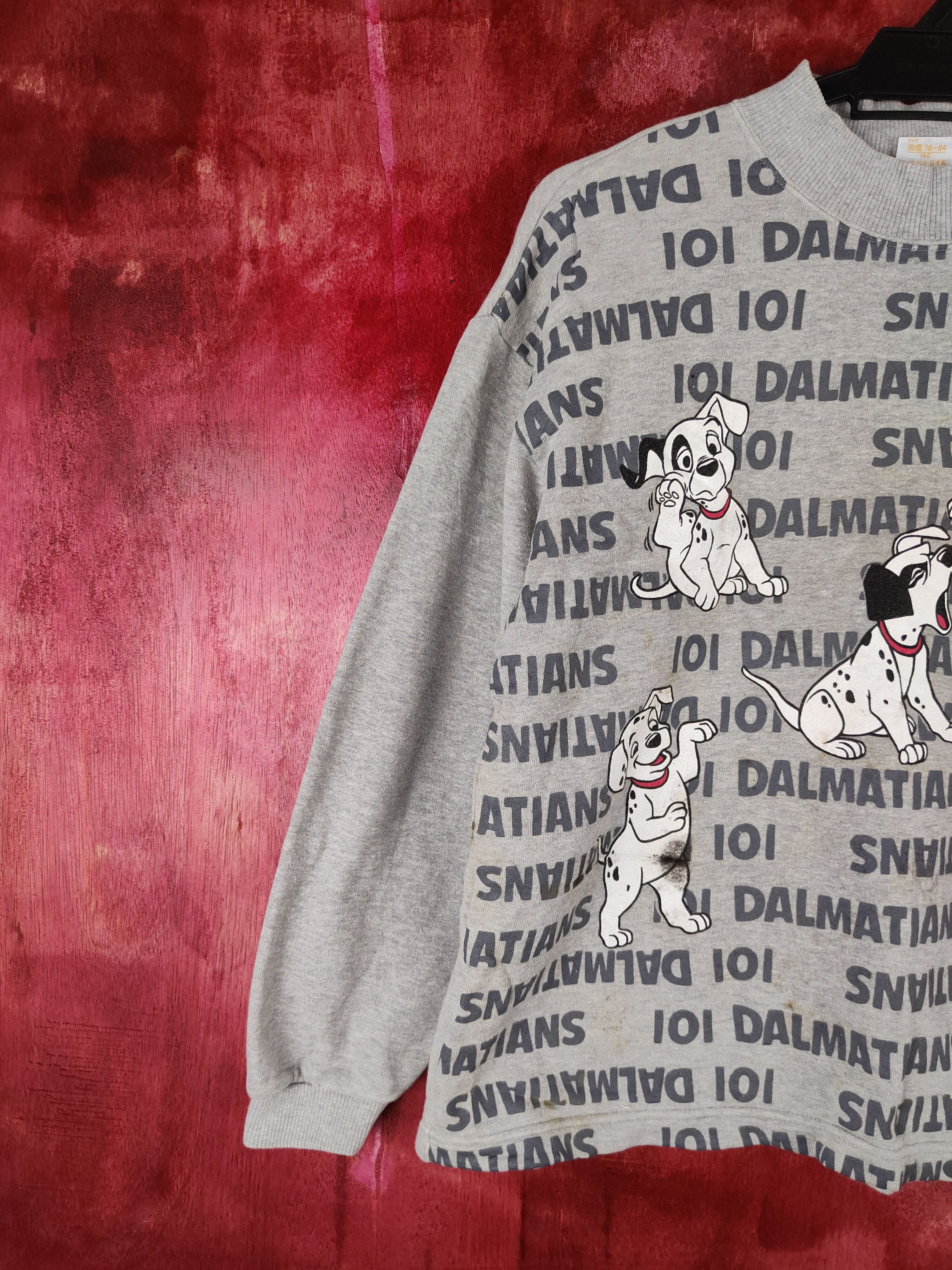 Disney × Japanese Brand × Vintage Dia Club-Disney 101 Dalmatians Gray Sweatshirt #S600 Size S / US 4 / IT 40 - 4 Thumbnail