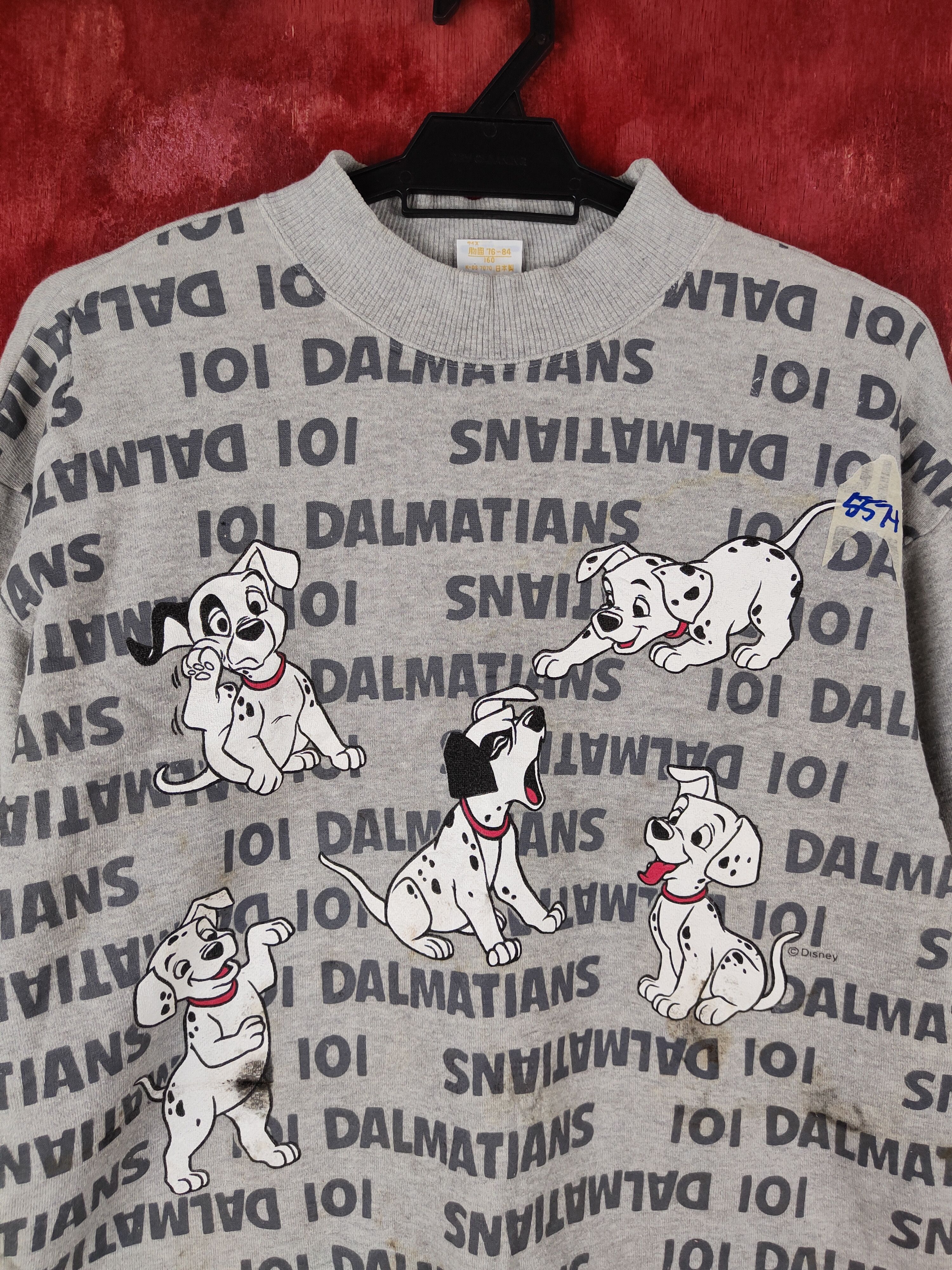 Disney × Japanese Brand × Vintage Dia Club-Disney 101 Dalmatians Gray Sweatshirt #S600 Size S / US 4 / IT 40 - 2 Thumbnail