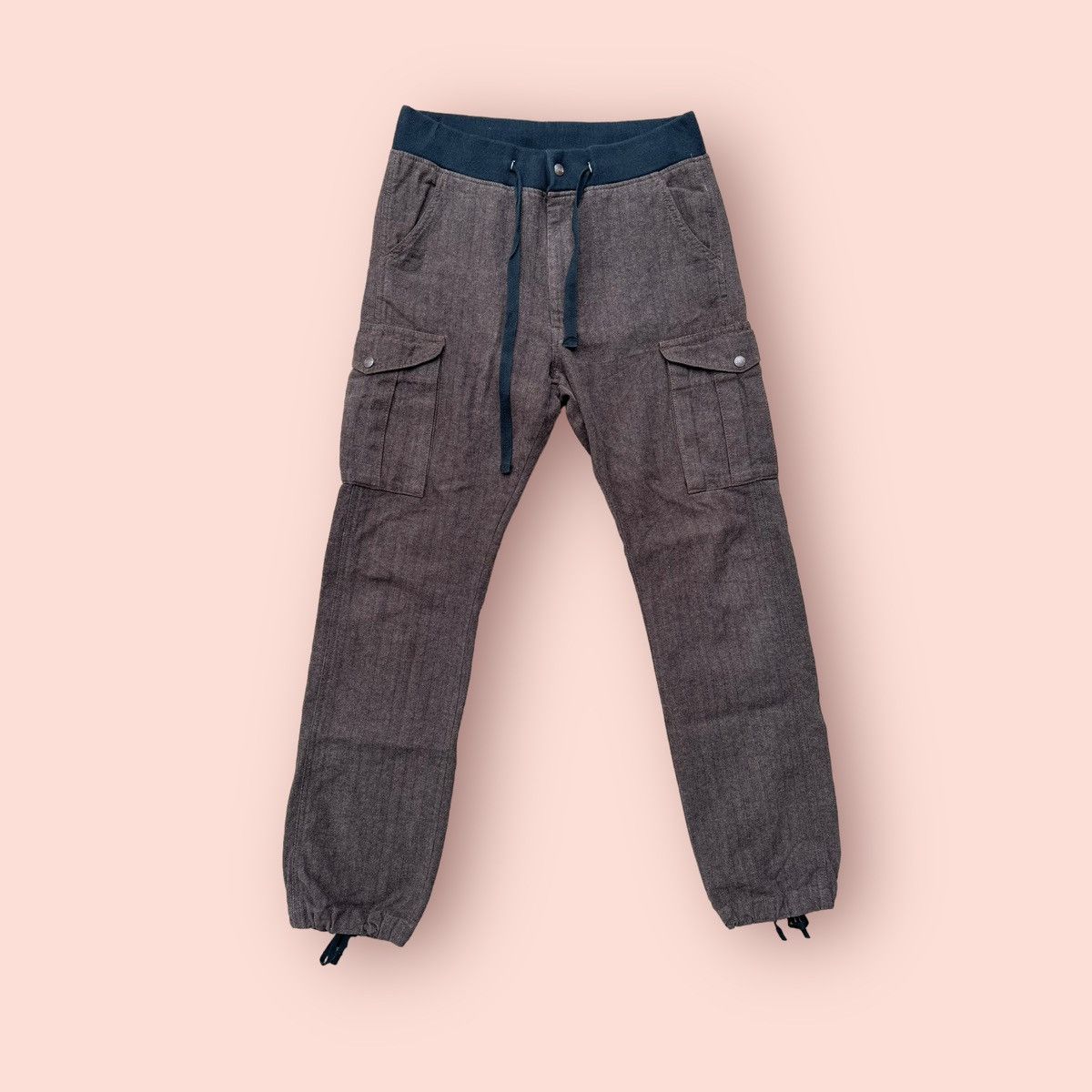 Japanese Brand × Lee VINTAGE LEE HERRINGBONE DRAWSTRING CARGO PANTS Size US 30 / EU 46 - 1 Thumbnail