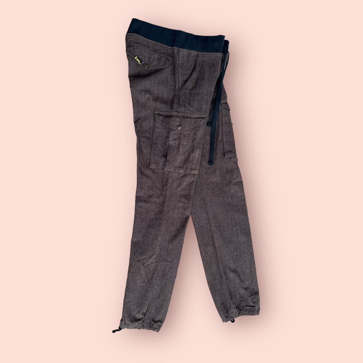 Japanese Brand × Lee VINTAGE LEE HERRINGBONE DRAWSTRING CARGO PANTS Size US 30 / EU 46 - 5 Thumbnail