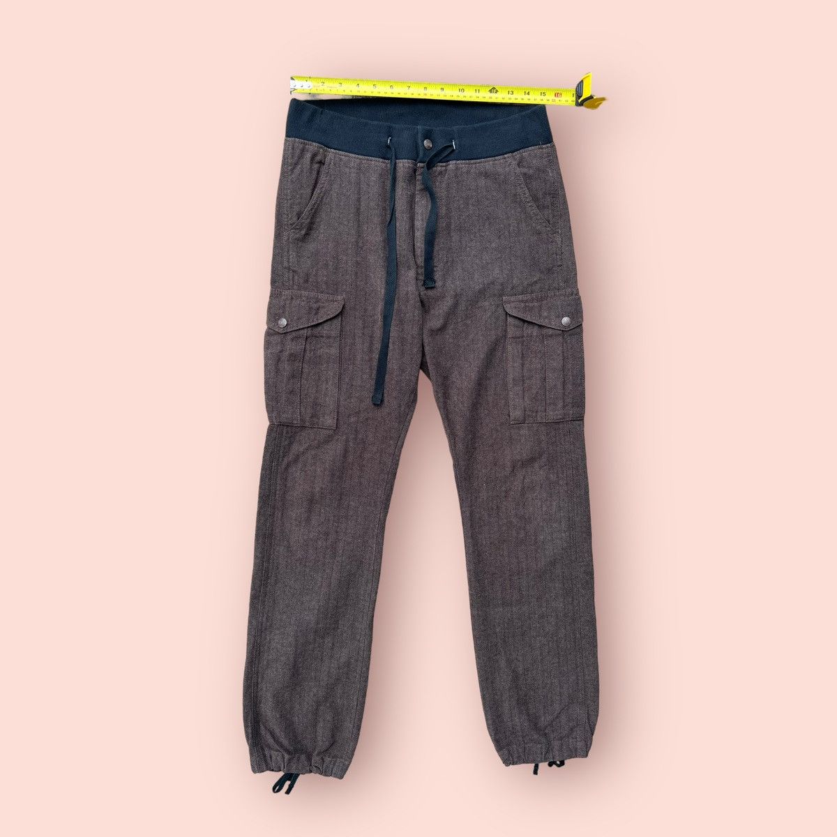 Japanese Brand × Lee VINTAGE LEE HERRINGBONE DRAWSTRING CARGO PANTS Size US 30 / EU 46 - 23 Thumbnail