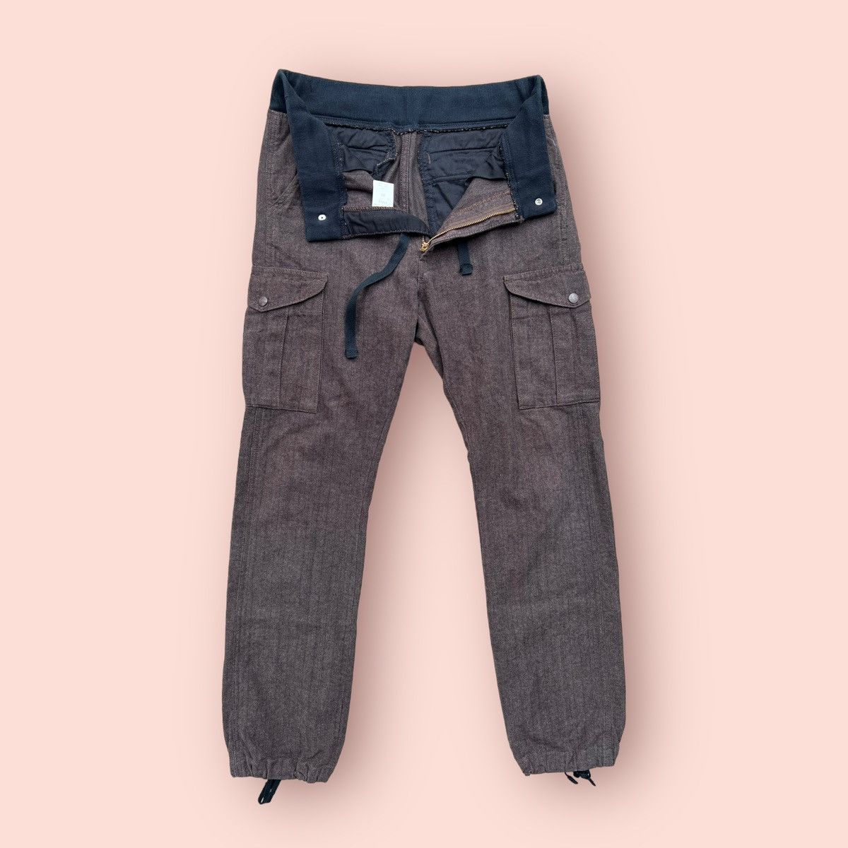 Japanese Brand × Lee VINTAGE LEE HERRINGBONE DRAWSTRING CARGO PANTS Size US 30 / EU 46 - 19 Thumbnail