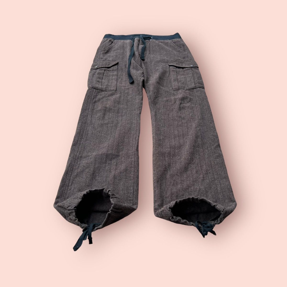 Japanese Brand × Lee VINTAGE LEE HERRINGBONE DRAWSTRING CARGO PANTS Size US 30 / EU 46 - 15 Thumbnail