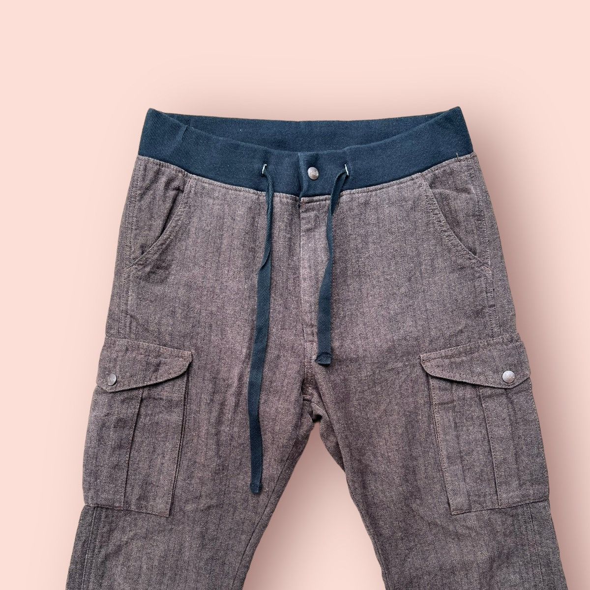 Japanese Brand × Lee VINTAGE LEE HERRINGBONE DRAWSTRING CARGO PANTS Size US 30 / EU 46 - 10 Thumbnail