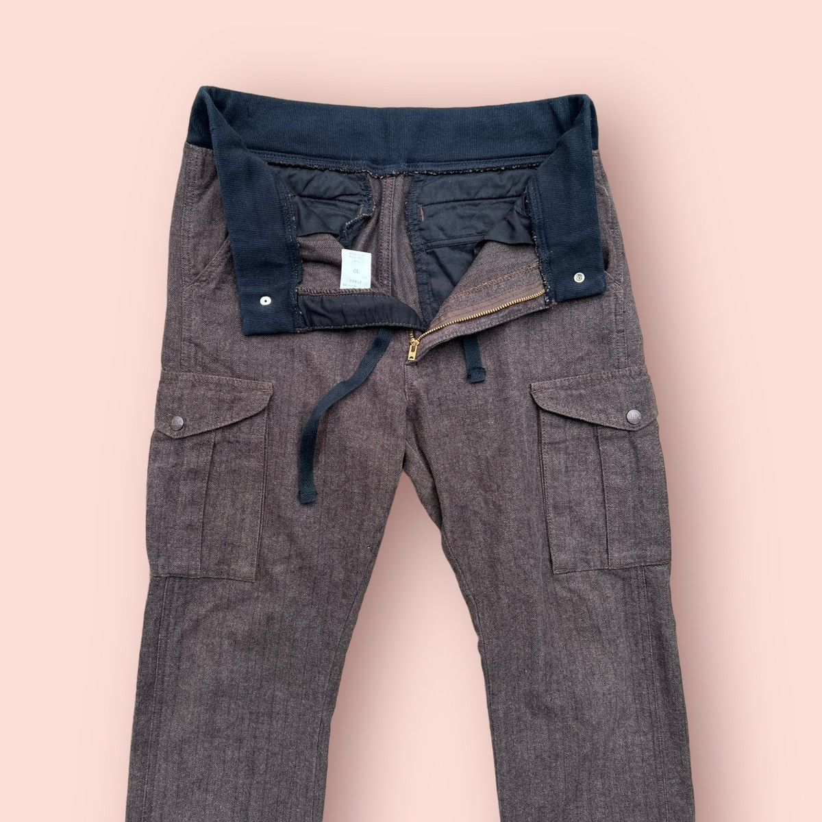 Japanese Brand × Lee VINTAGE LEE HERRINGBONE DRAWSTRING CARGO PANTS Size US 30 / EU 46 - 20 Thumbnail