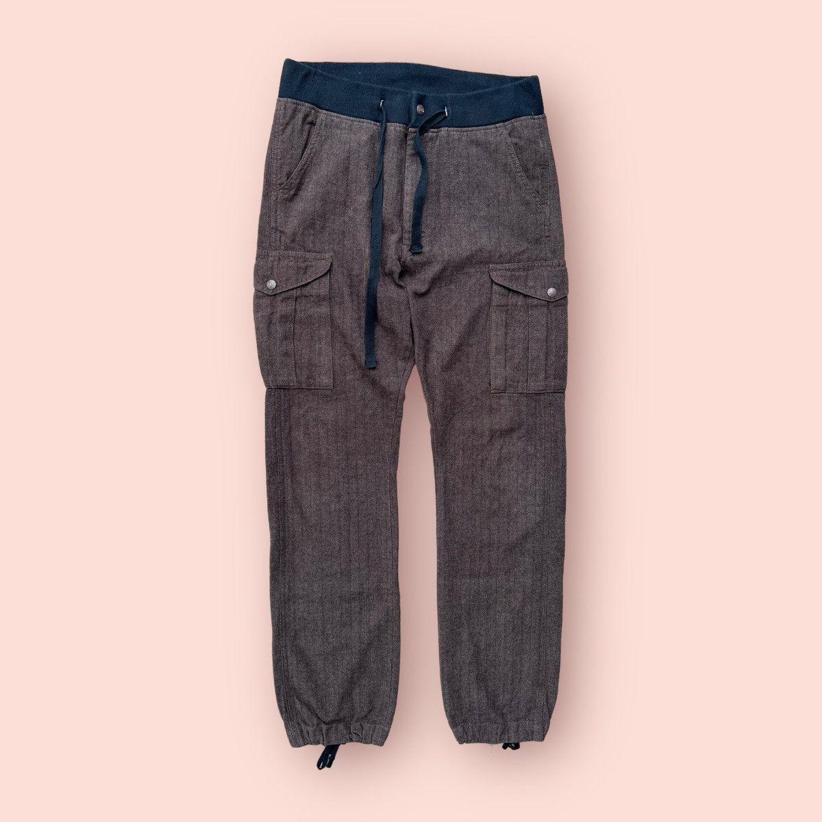 Japanese Brand × Lee VINTAGE LEE HERRINGBONE DRAWSTRING CARGO PANTS Size US 30 / EU 46 - 6 Thumbnail