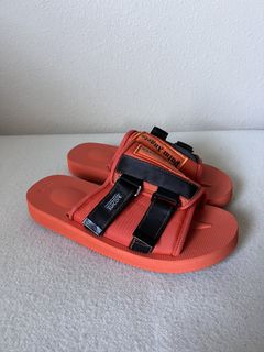 Palm Angels Black Suicoke Edition Nylon Slides Palm Angels