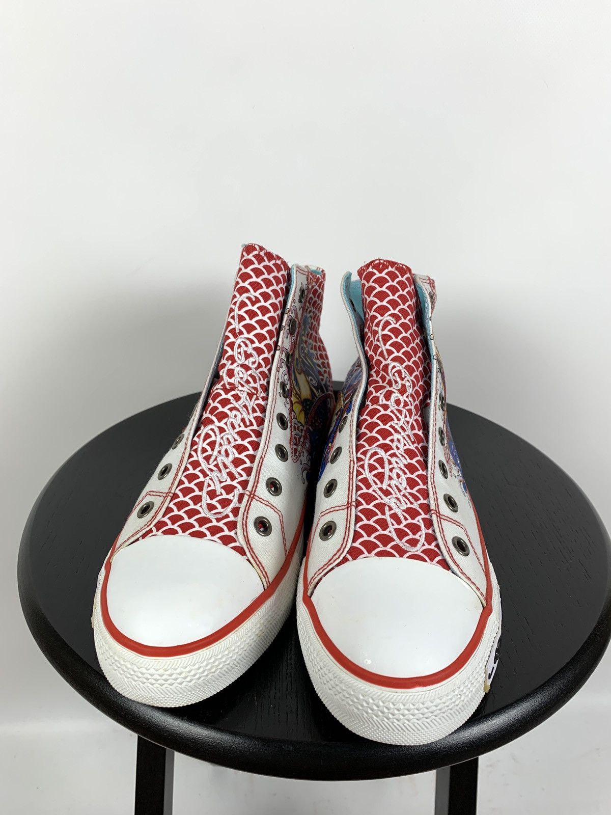 Christian Audigier NEW! Vintage Ed Hardy Hi Top Sneakers Rare Fish Mermaid Y2K Size US 8.5 / EU 41-42 - 6 Thumbnail