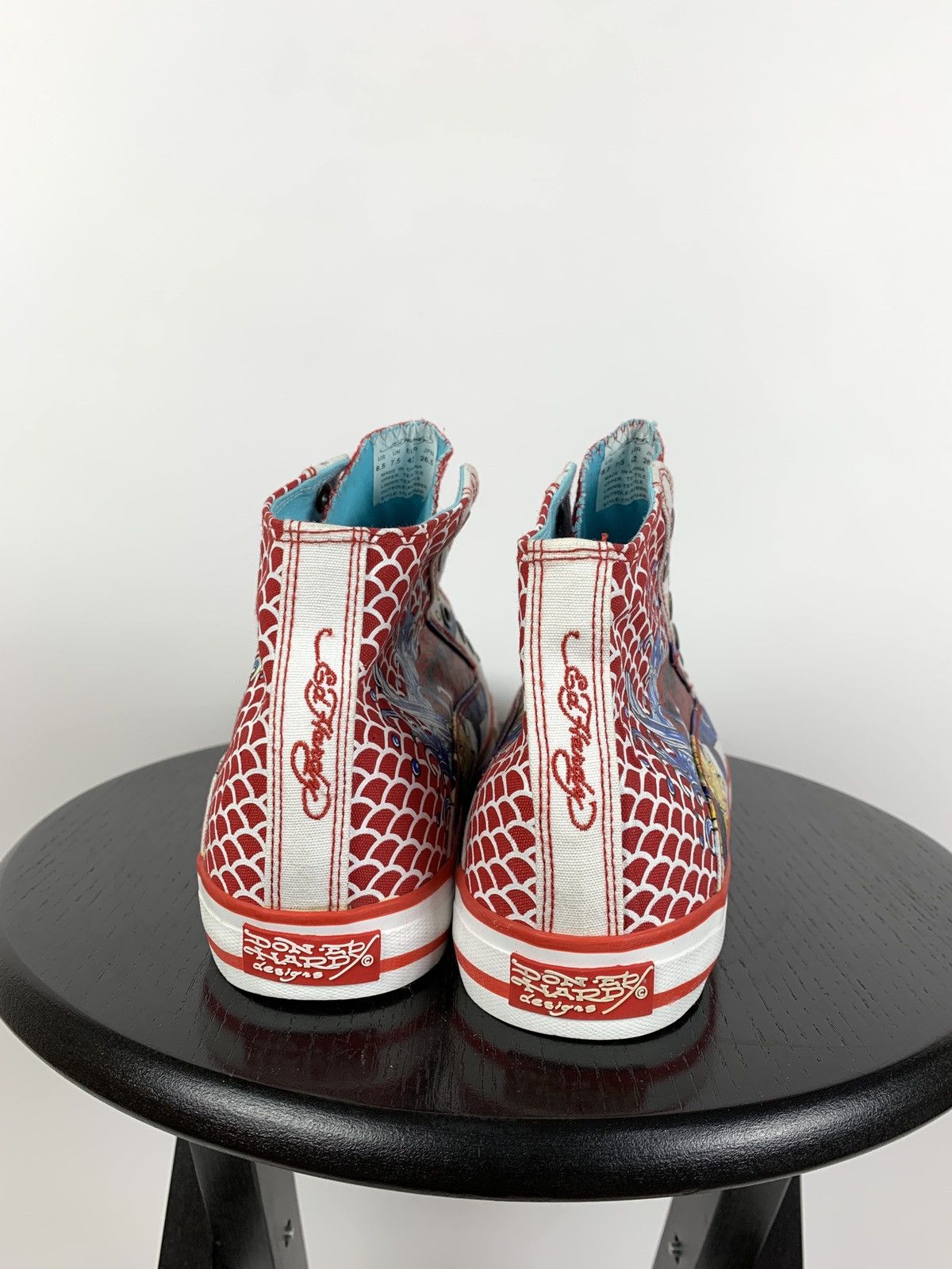 Christian Audigier NEW! Vintage Ed Hardy Hi Top Sneakers Rare Fish Mermaid Y2K Size US 8.5 / EU 41-42 - 7 Thumbnail