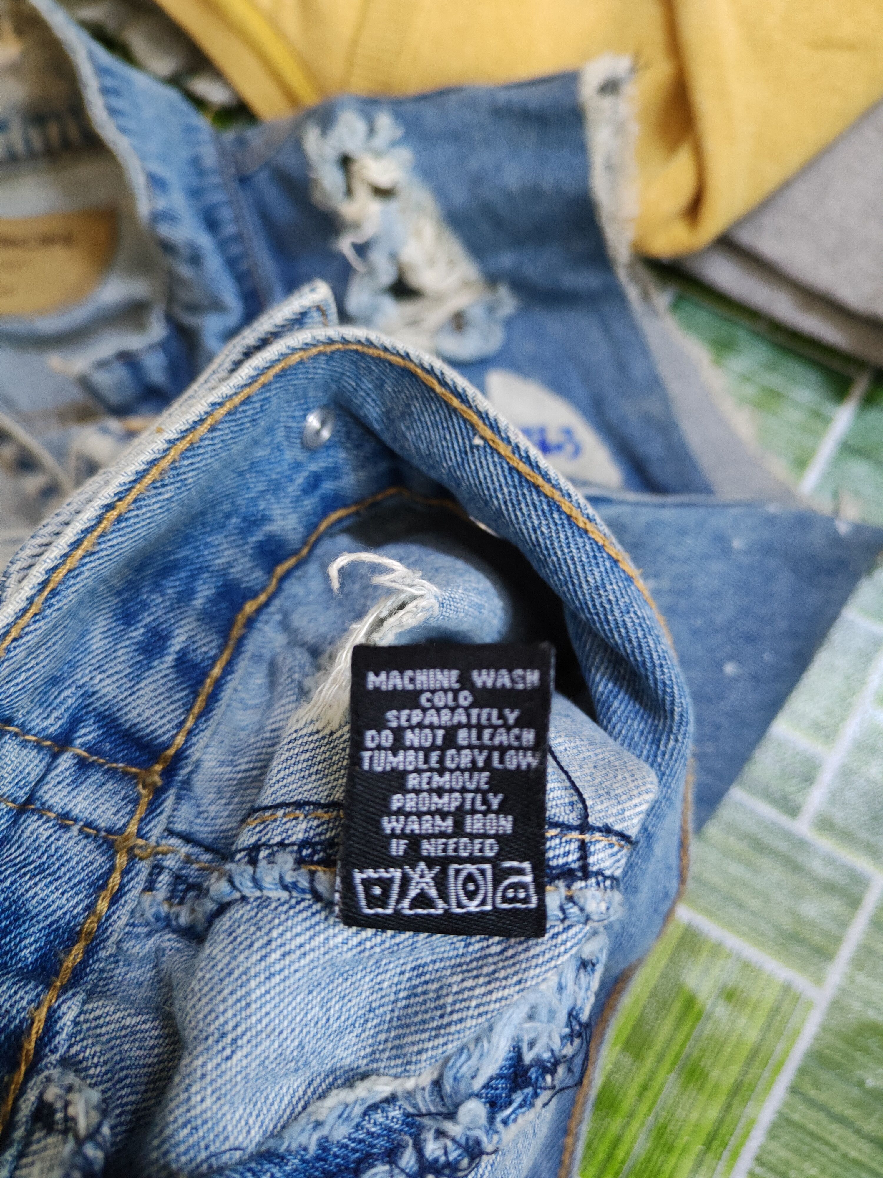 Band Tees Carbon Blue Ripped Distressed Denim Vests #S592 Size S / US 4 / IT 40 - 10 Thumbnail