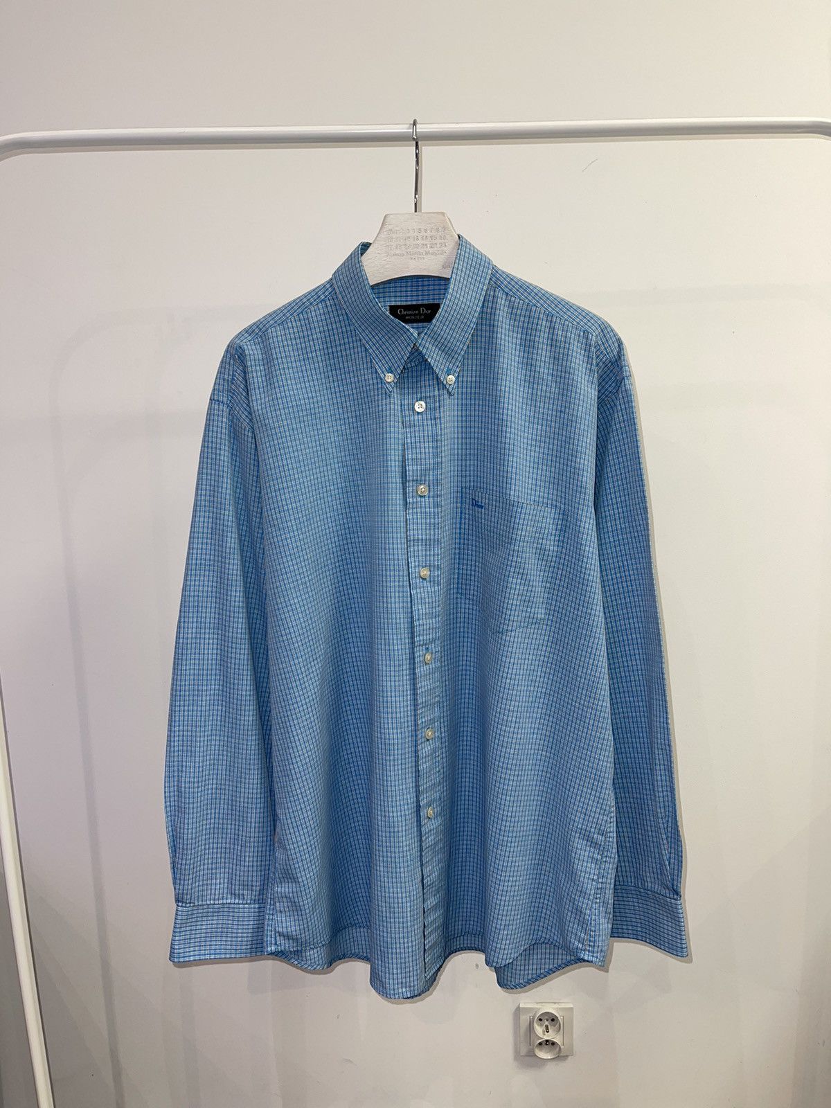 Christian Dior Monsieur Christian Dior "Dior" Logo Checkered Button Up Shirt Size US XL / EU 56 / 4 - 1 Thumbnail