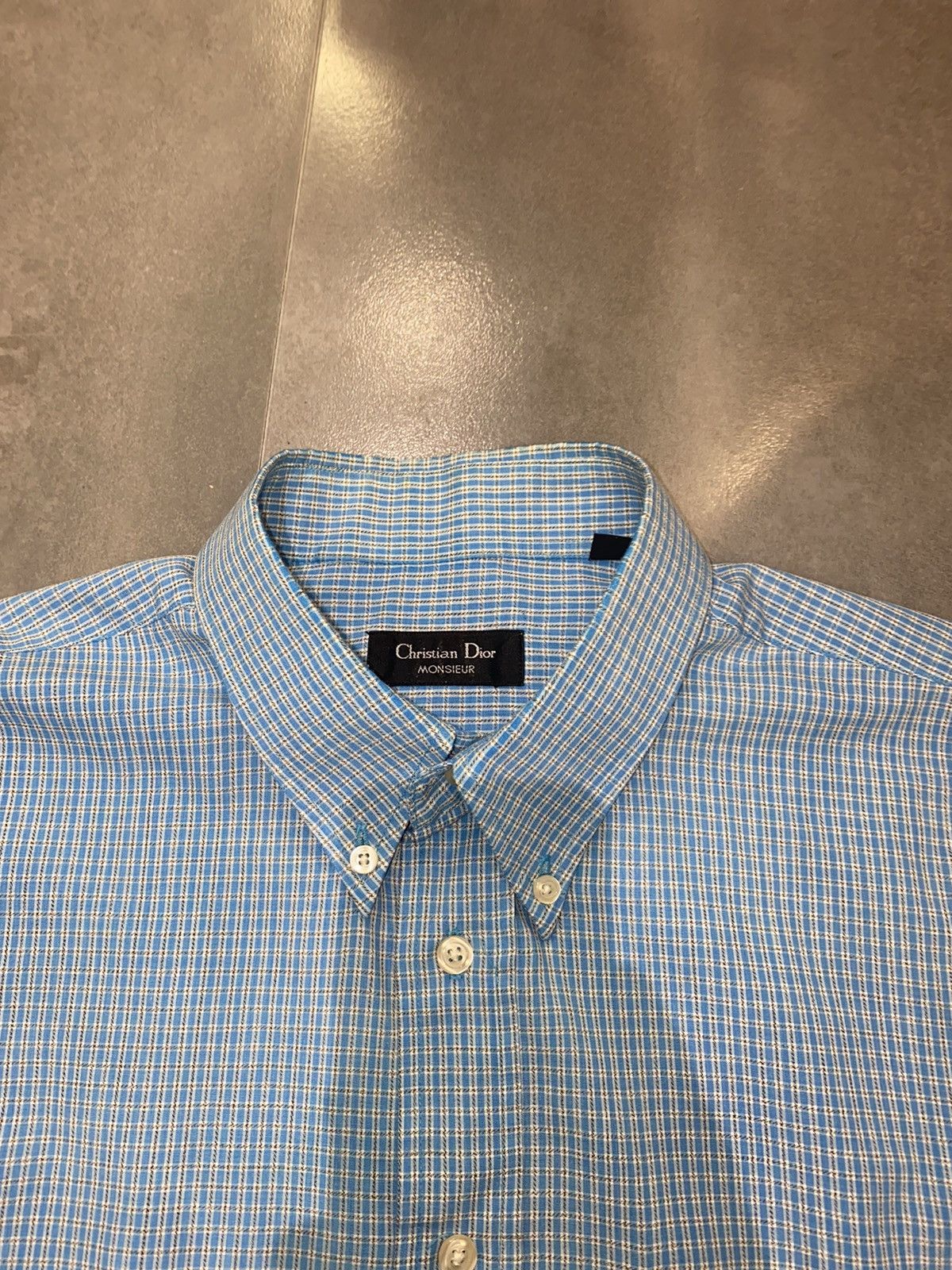 Christian Dior Monsieur Christian Dior "Dior" Logo Checkered Button Up Shirt Size US XL / EU 56 / 4 - 10 Thumbnail