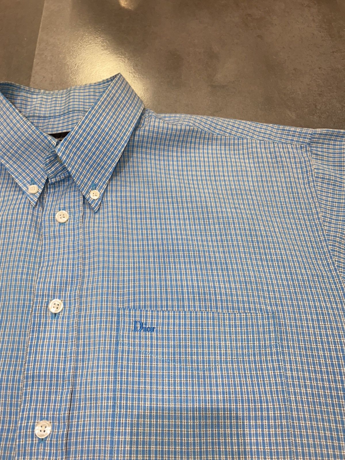 Christian Dior Monsieur Christian Dior "Dior" Logo Checkered Button Up Shirt Size US XL / EU 56 / 4 - 9 Thumbnail