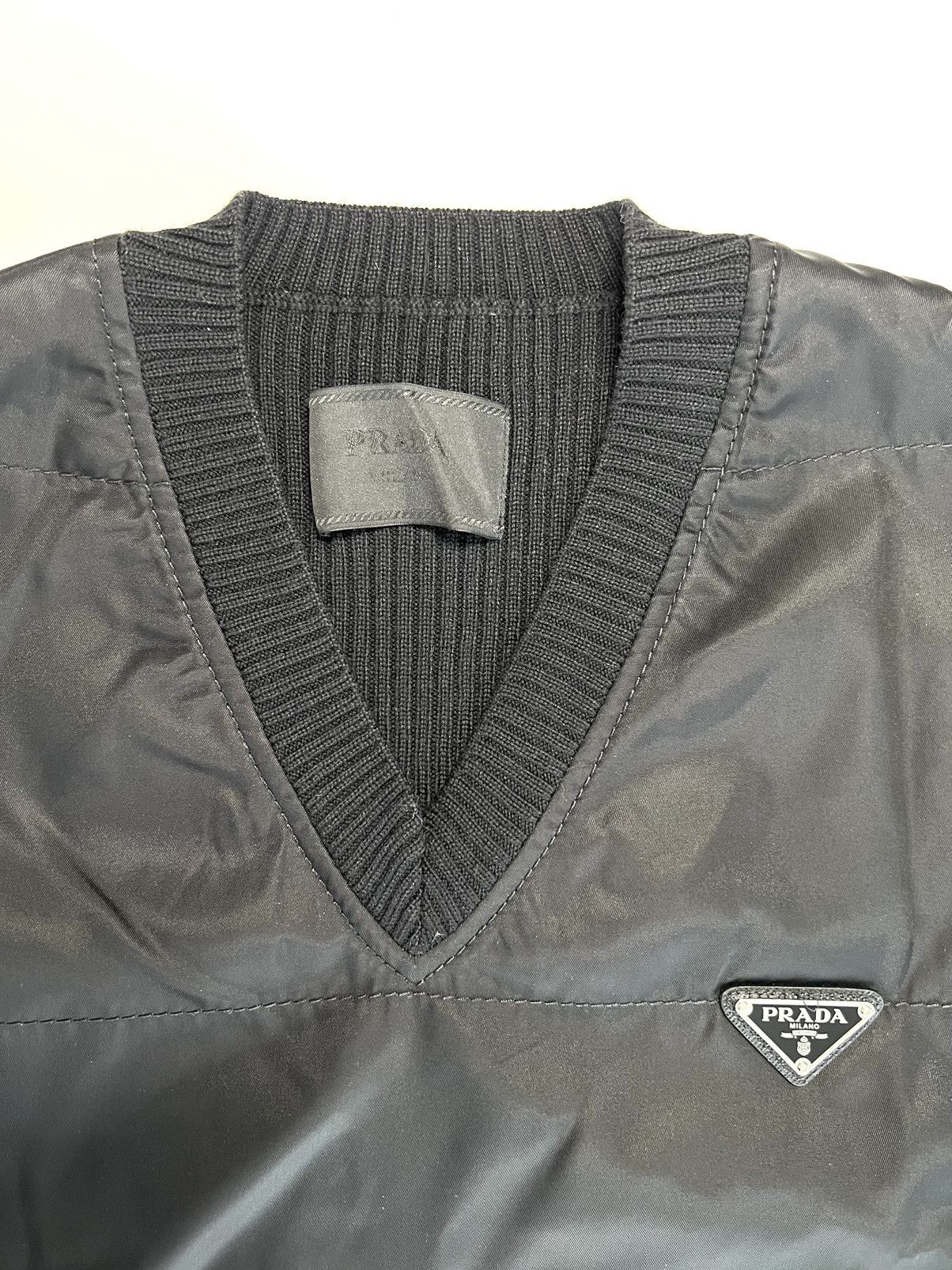 Prada 🧶$1.7K VALUE🧶Prada Nylon Knit Sweater with triangle logo Size US L / EU 52-54 / 3 - 7 Thumbnail