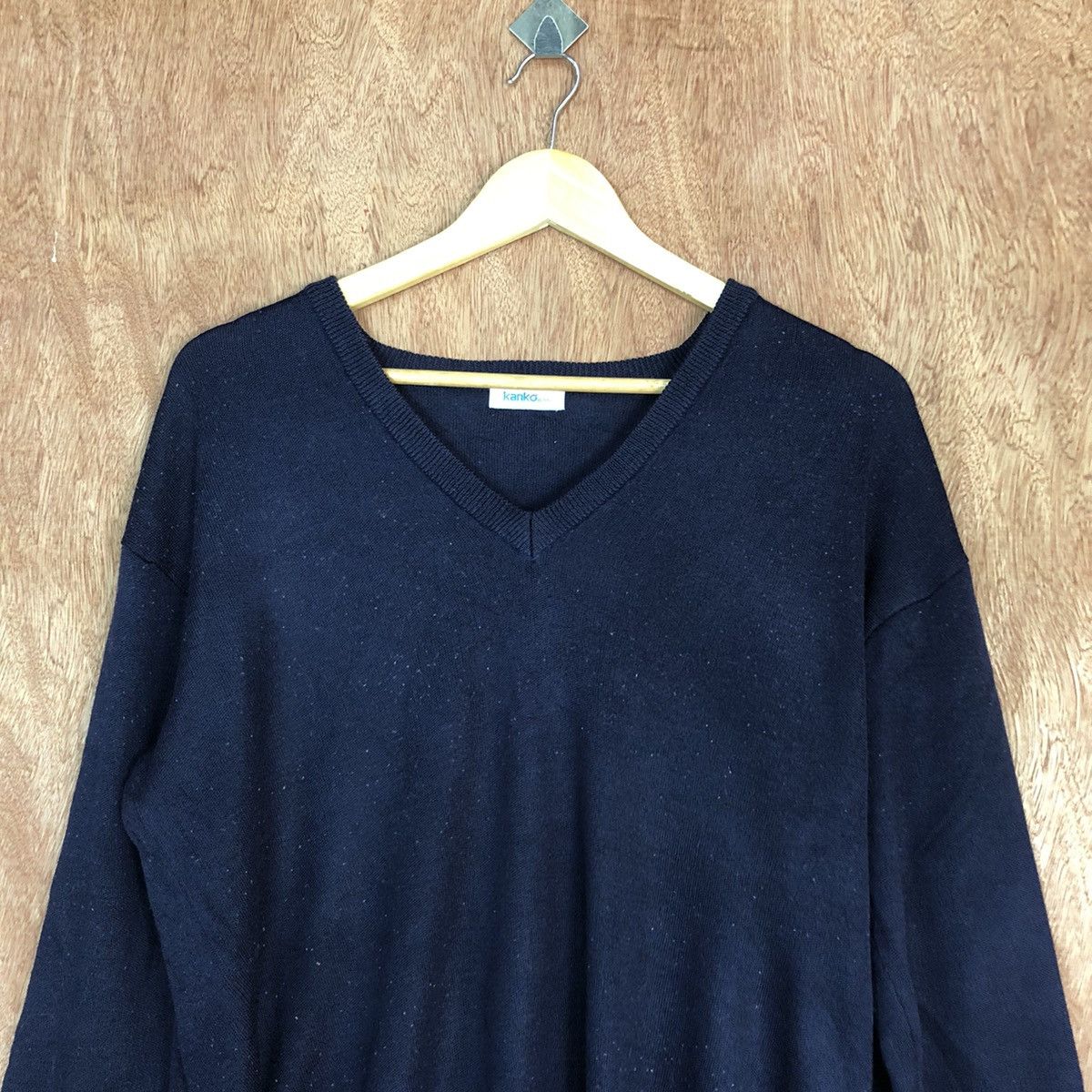 Homespun Knitwear × Japanese Brand Kanko Dark Blue plain japan Knitwear #c841 Size US L / EU 52-54 / 3 - 2 Thumbnail
